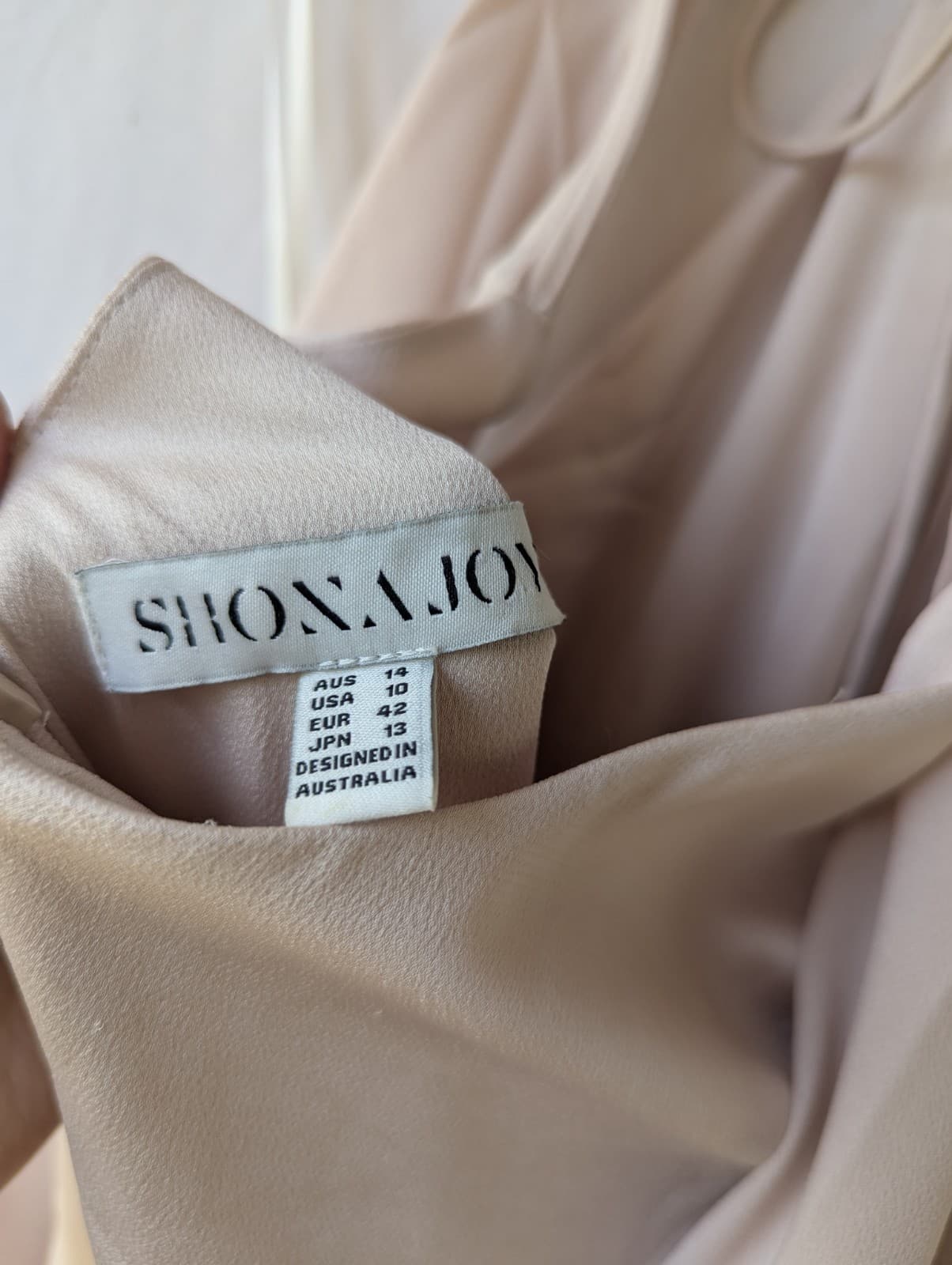 Shona Joy Dress Nude Halter Neck Layered Midi Cocktail Wedding Size Aus 14 Us 10 — photo 12 of 12