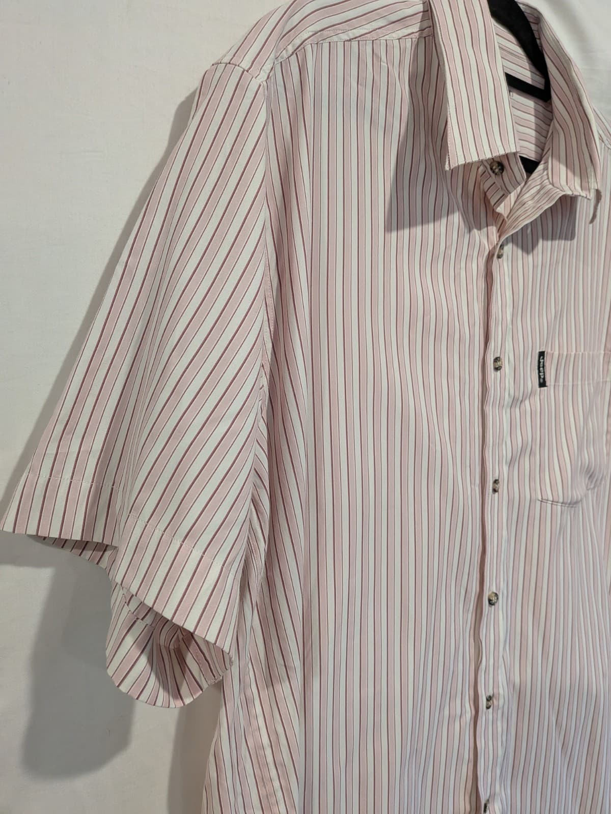 Jeep Mens Shirt XL Pink Stripe Button Up Short Sleeve Casual Cotton Business — photo 8 of 10