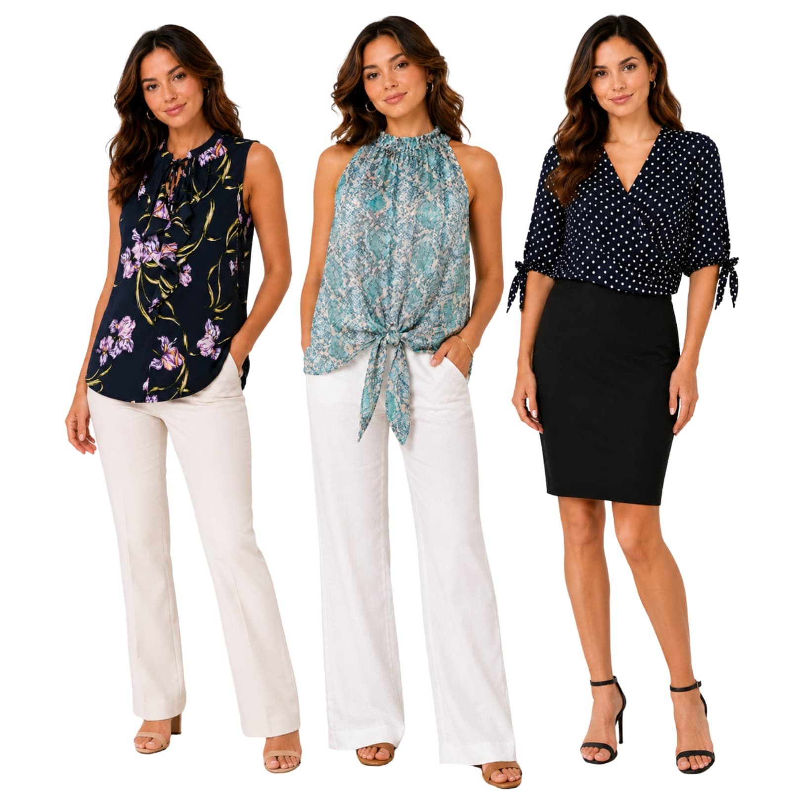 Portmans Tops Bundle Size 10 Polka Dot Floral Snake Print Workwear Office — photo 1 of 20