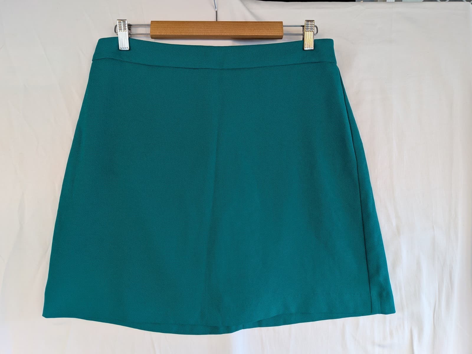 Portmans Green A Line Skirt Size 14 Work Office Career Zip Back Mini — photo 3 of 8