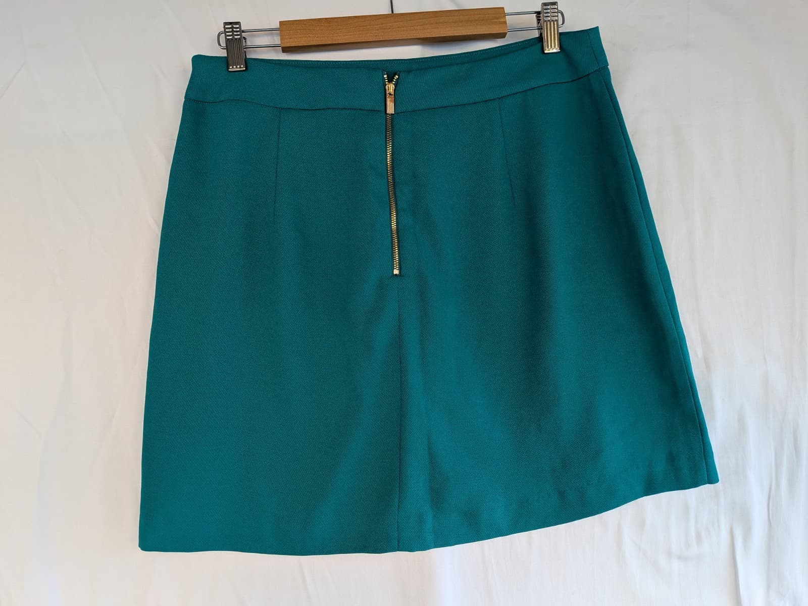 Portmans Green A Line Skirt Size 14 Work Office Career Zip Back Mini — photo 6 of 8
