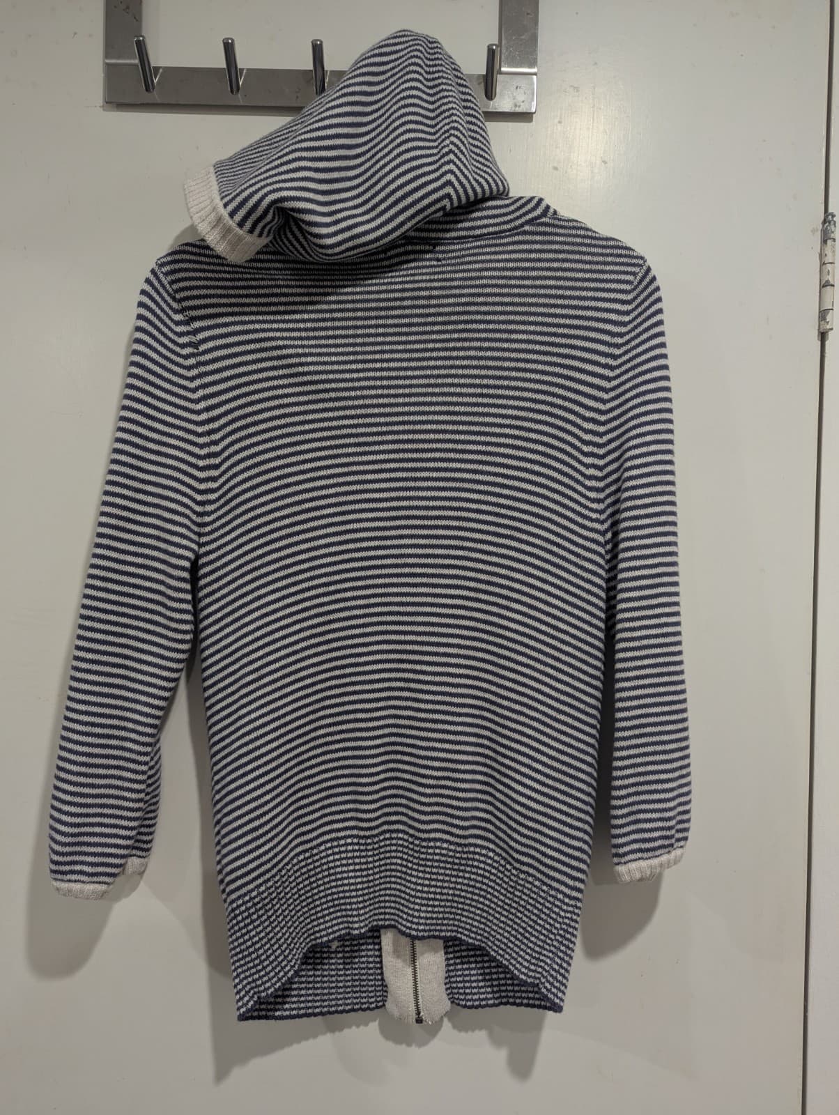 Witchery Jumper Wool Blend Zip Cardigan Striped Blue Hood Size Aus S 8 10 Us 4 — photo 7 of 7