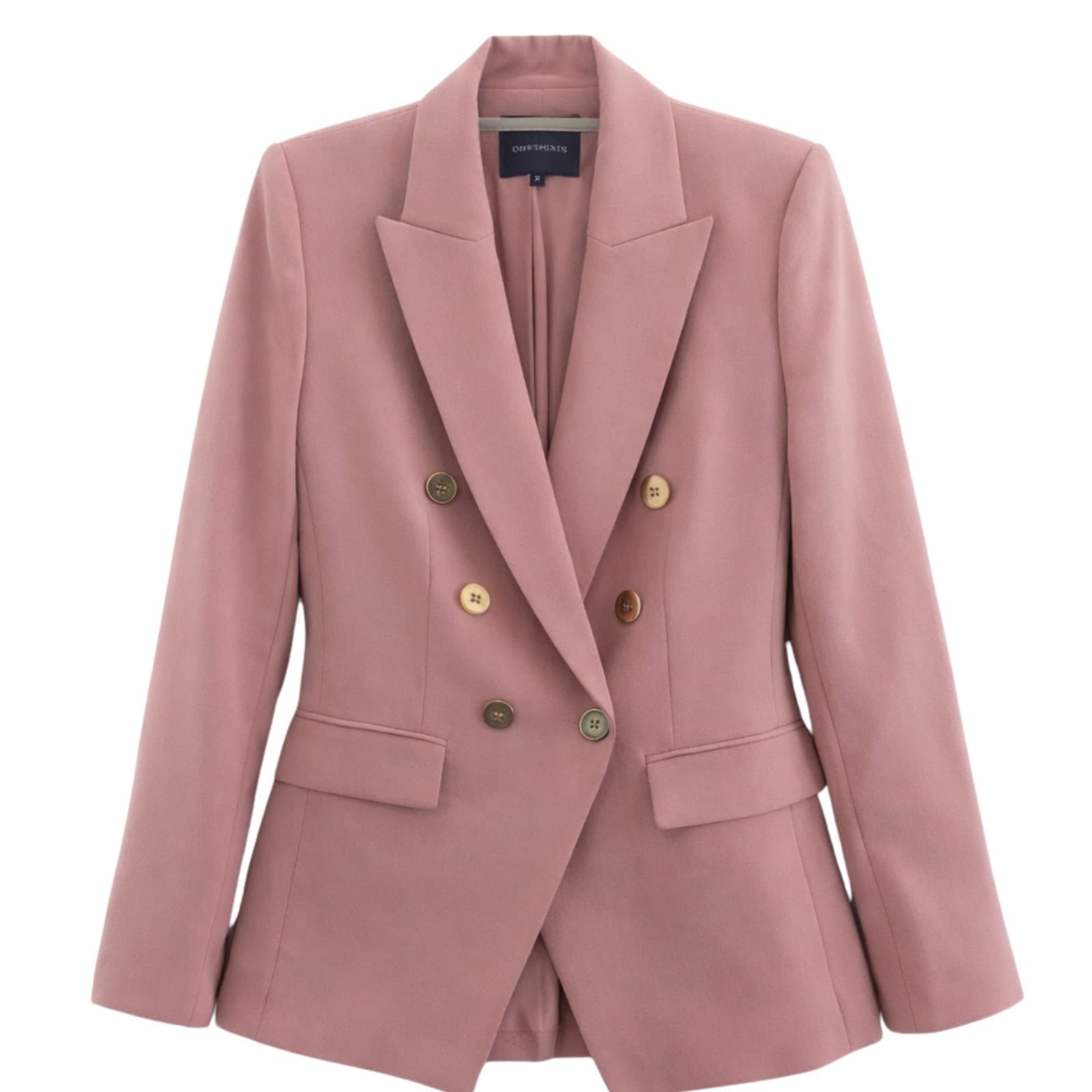 Portmans Blazer Size 8 Aus 4 Us Dusty Pink Double Breasted Gold Button Corporate — photo 1 of 12