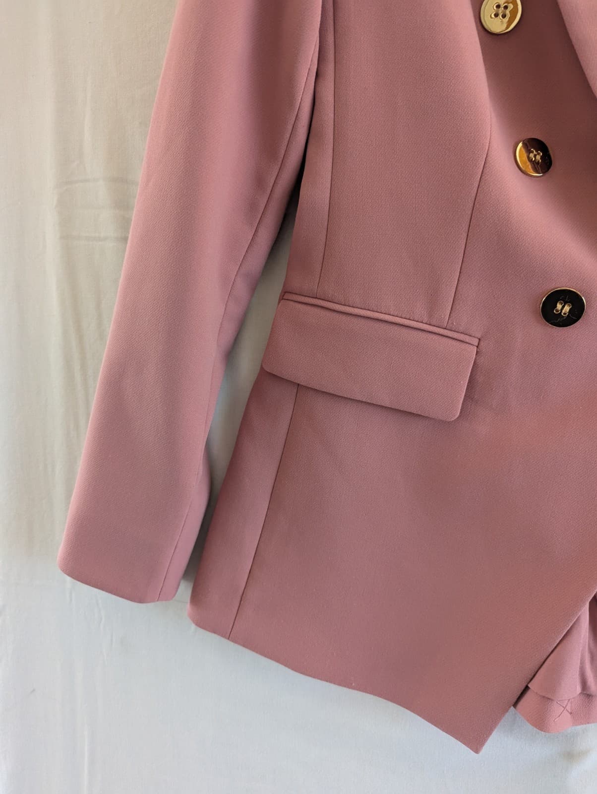 Portmans Blazer Size 8 Aus 4 Us Dusty Pink Double Breasted Gold Button Corporate — photo 6 of 12