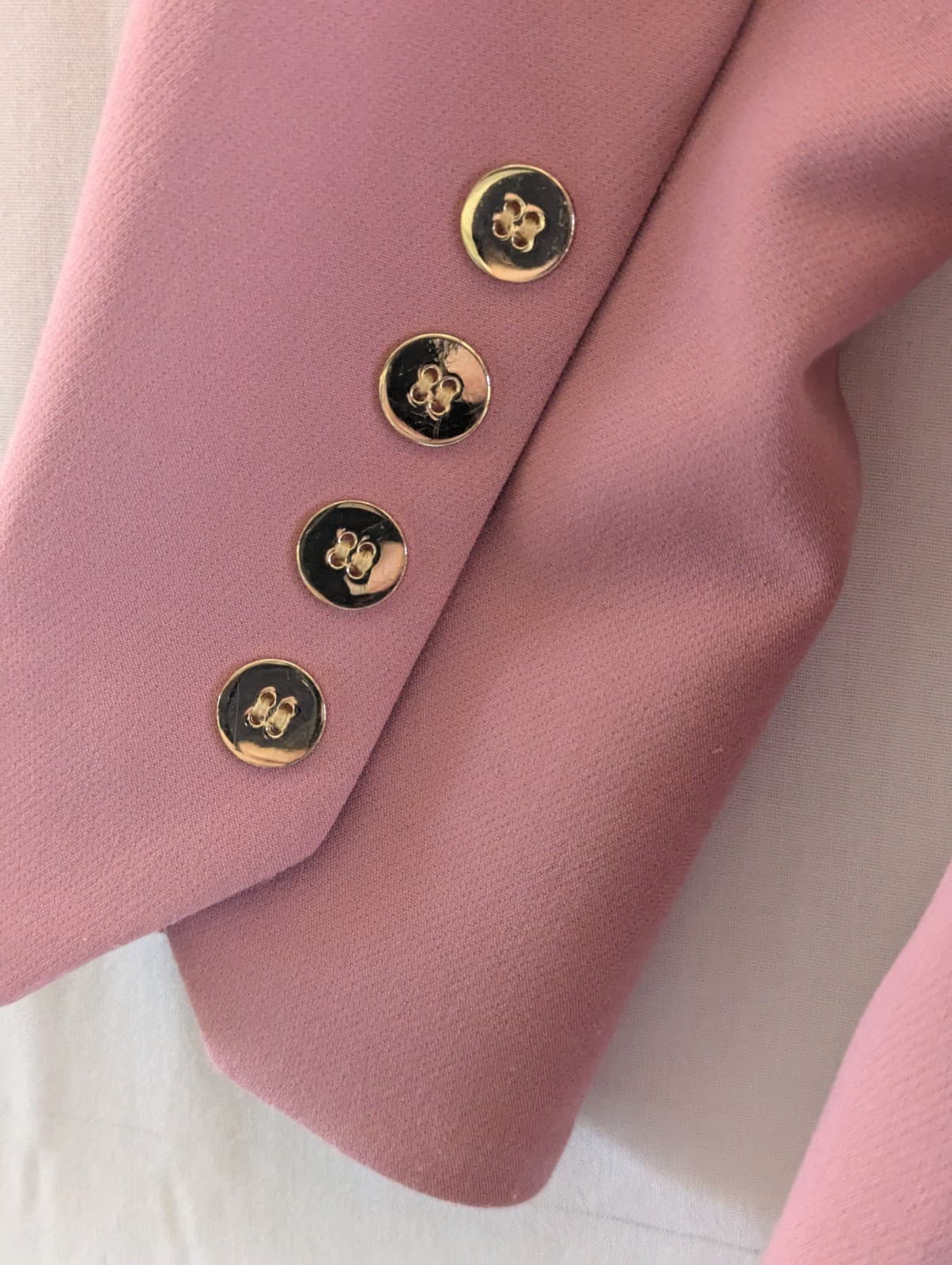 Portmans Blazer Size 8 Aus 4 Us Dusty Pink Double Breasted Gold Button Corporate — photo 10 of 12