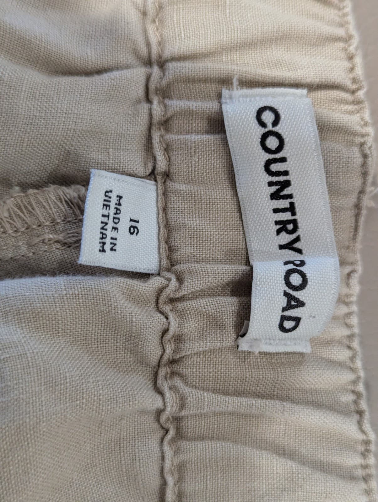 Country Road Linen Pants Size AUS 16 Beige Natural Linen Casual Summer Trousers — photo 2 of 10