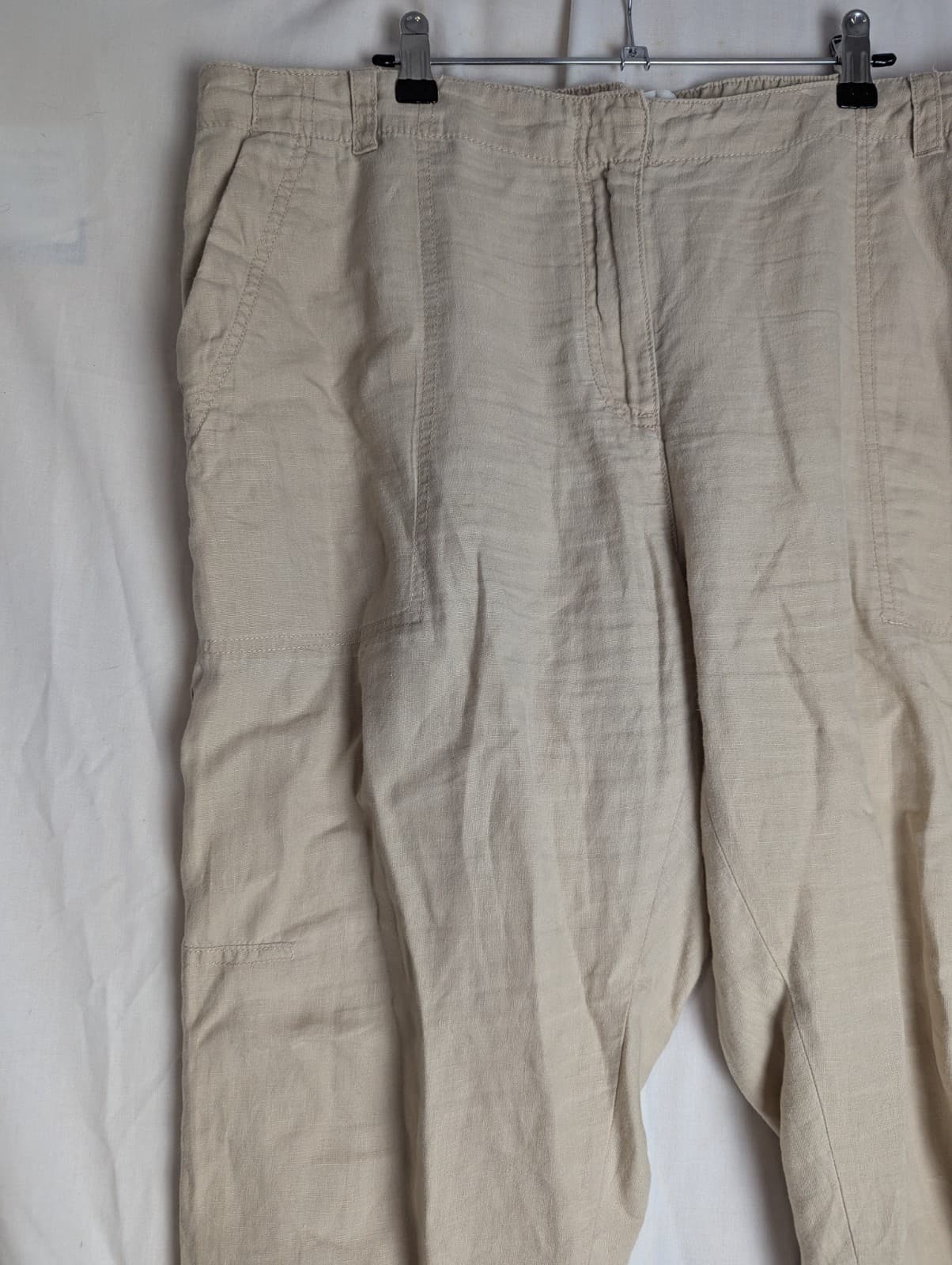 Country Road Linen Pants Size AUS 16 Beige Natural Linen Casual Summer Trousers — photo 7 of 10