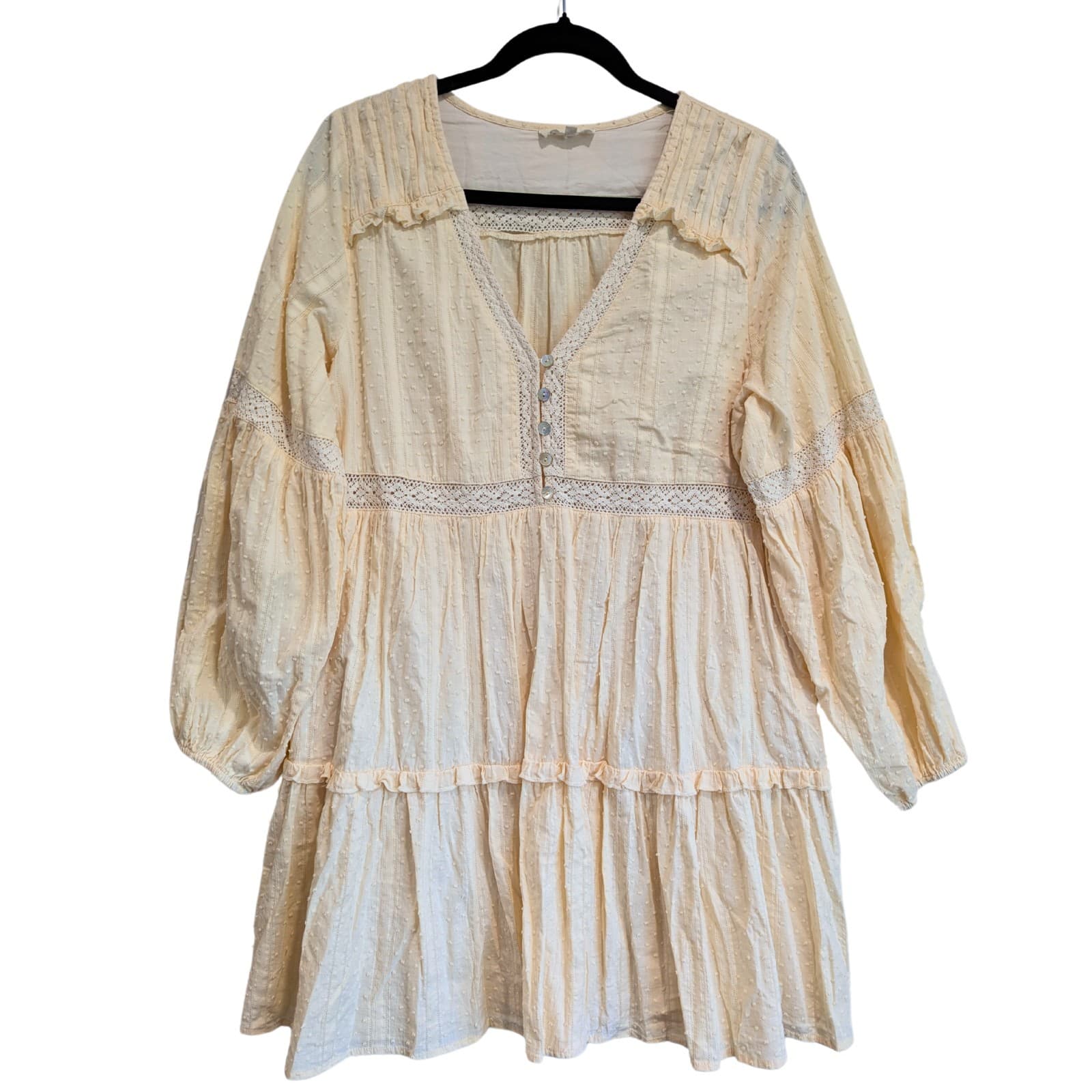Iris Maxi Dress Boho Cream Linen Mini Pockets Long Sleeved Size Aus 14 Us 10 — photo 2 of 8