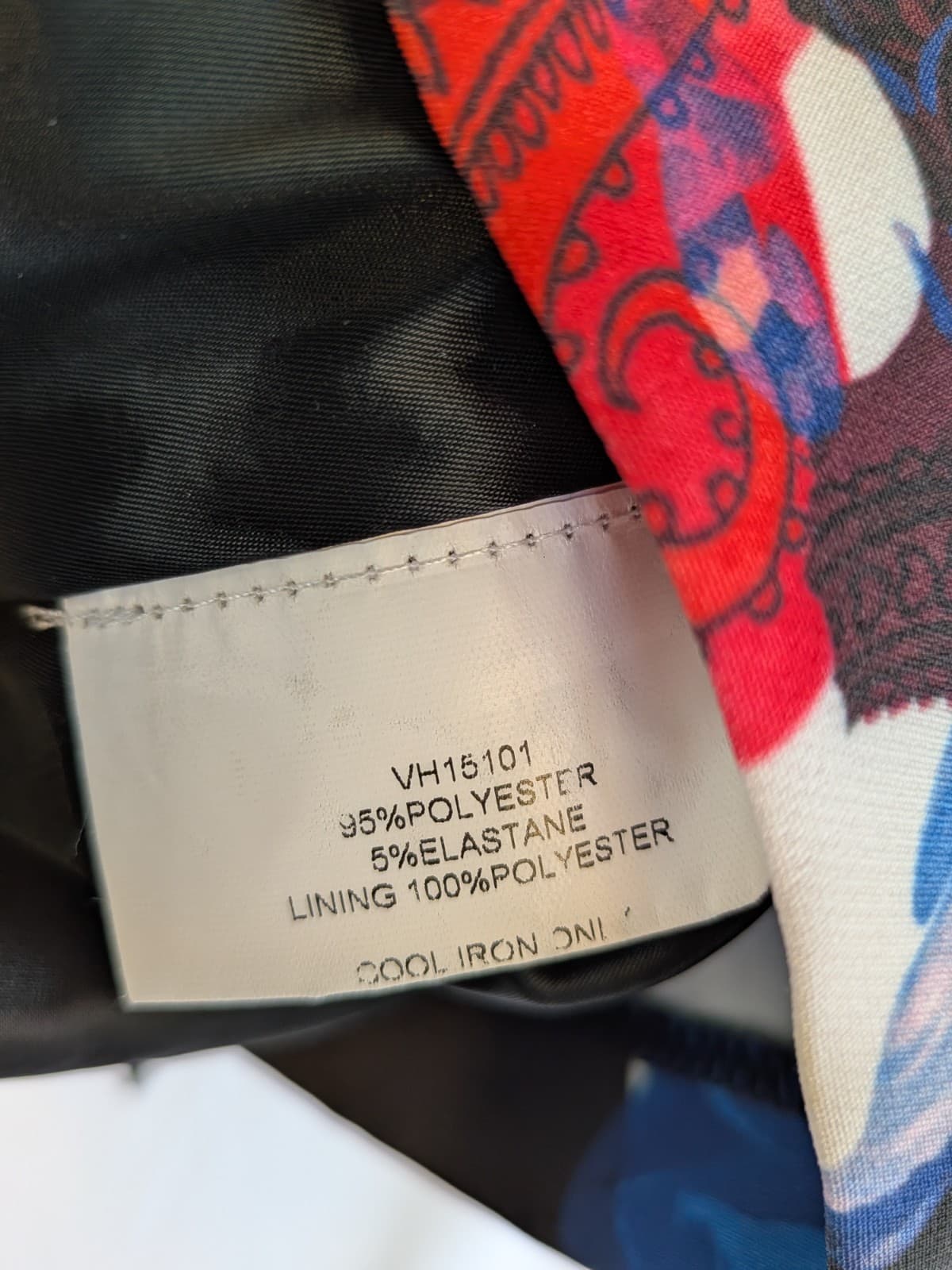 Anthea Crawford Floral Pencil Skirt Size 10 Black Red Blue Paisley Stretch — photo 5 of 10