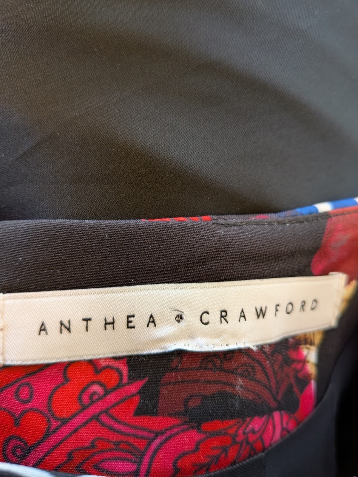 Anthea Crawford Floral Pencil Skirt Size 10 Black Red Blue Paisley Stretch — photo 9 of 10