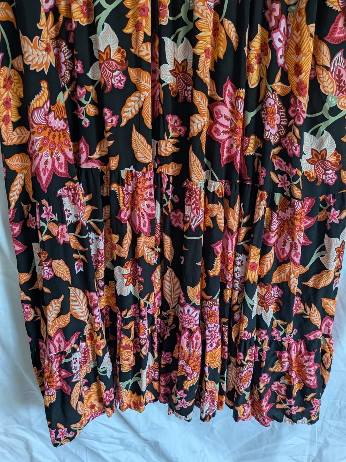 Dreamcatcher Dress Size 16 2XL Black Pink Floral Rayon Boho Maxi Plus Size BNWT — photo 5 of 15
