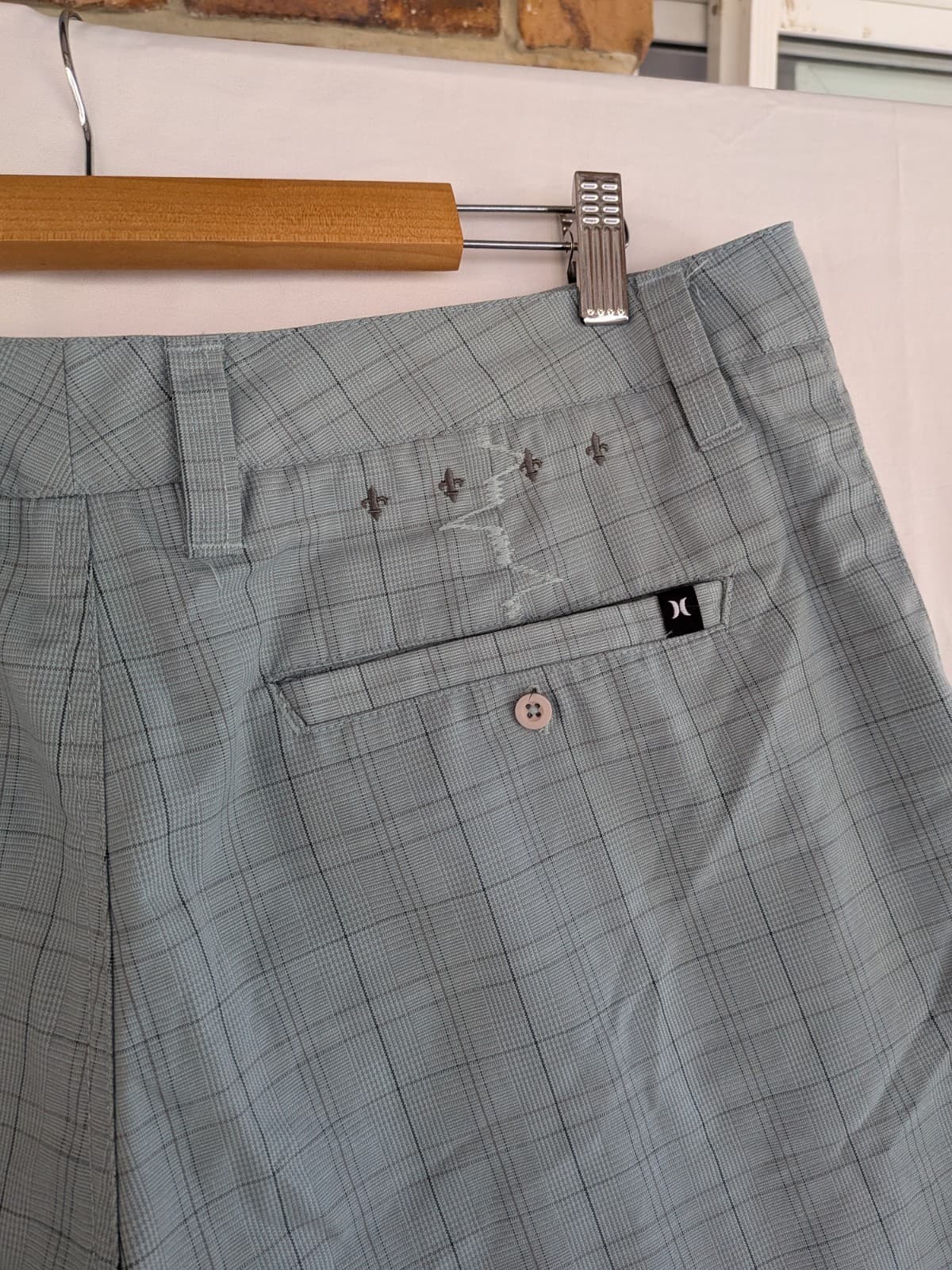 Hurley Walk Shorts Mens Size 34 Green Plaid Check Casual Golf Chino — photo 12 of 14