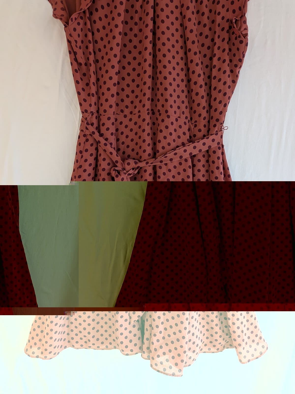 Portmans Dress Size 14 Pink Polka Dot Knee Length Fit Flare Belted Dress — photo 6 of 8