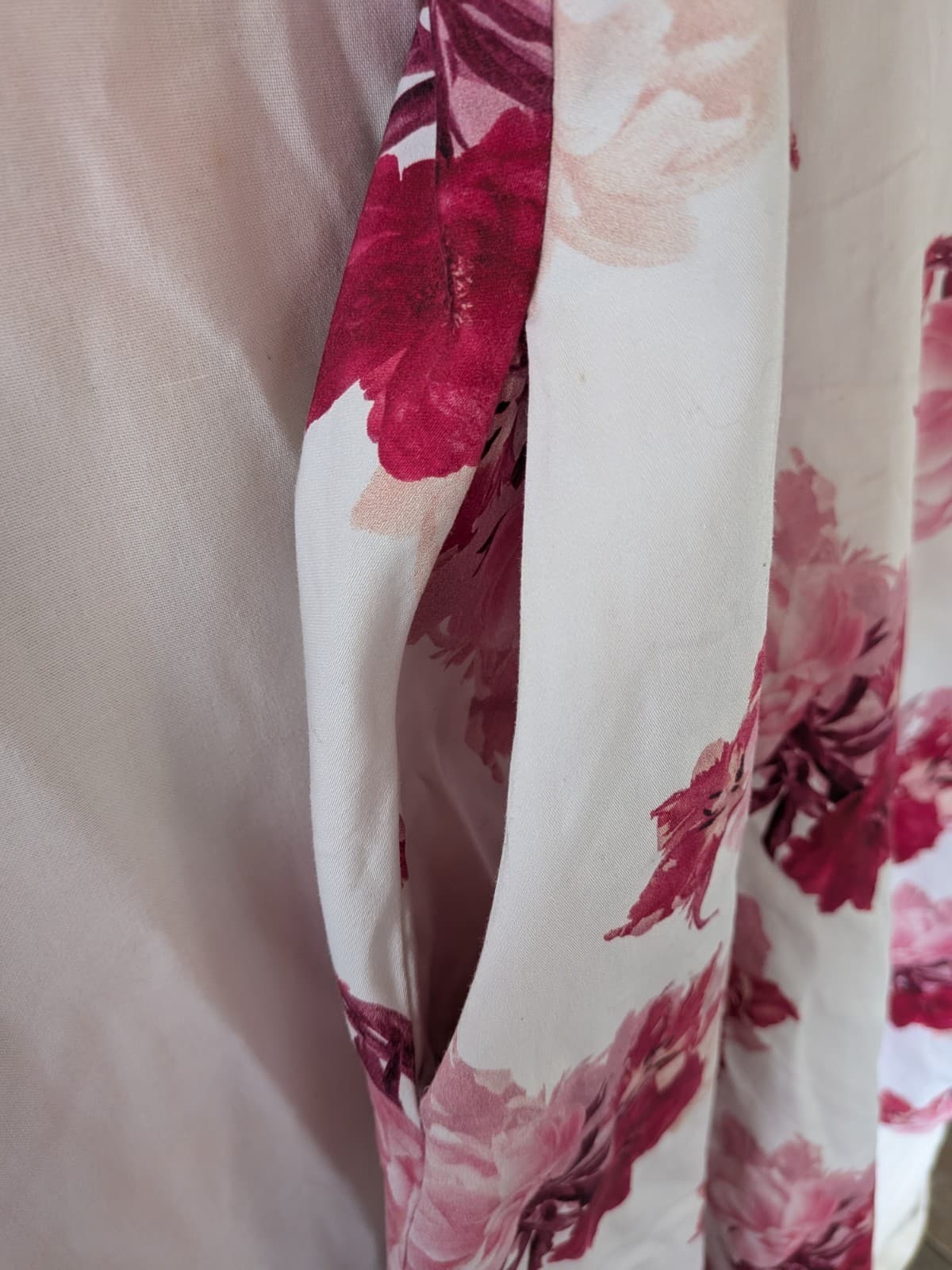 Portmans Dress Size 10 Floral A Line Pockets Fit Flare Cotton Stretch Pink Red — photo 4 of 10