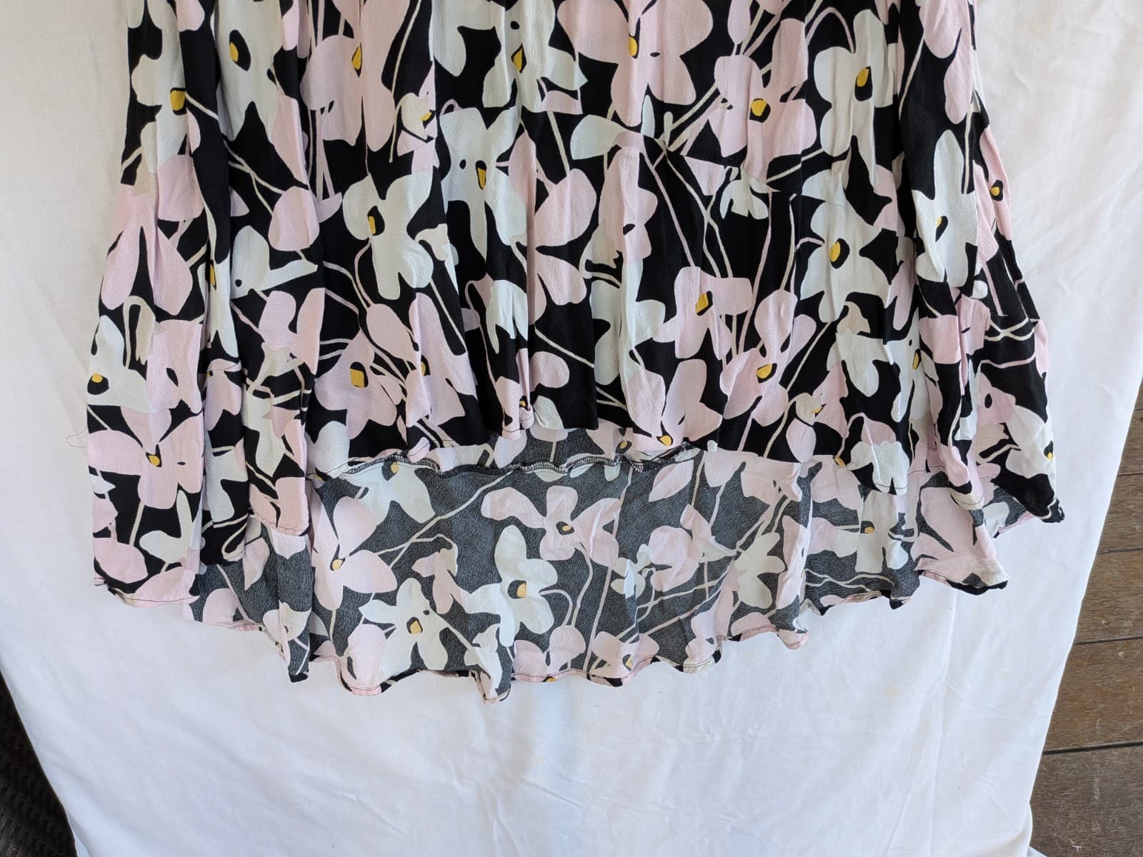 Mister Zimi Dress Floral Halter Black Pink Viscose Ruffle Size Aus 8 Resort — photo 3 of 8