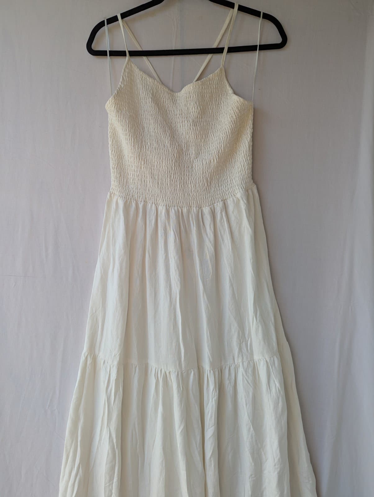 Ripcurl Dress Cream Maxi Smocked Tiered Linen NWT Plus Size XL Aus 16 Us 12 — photo 3 of 15