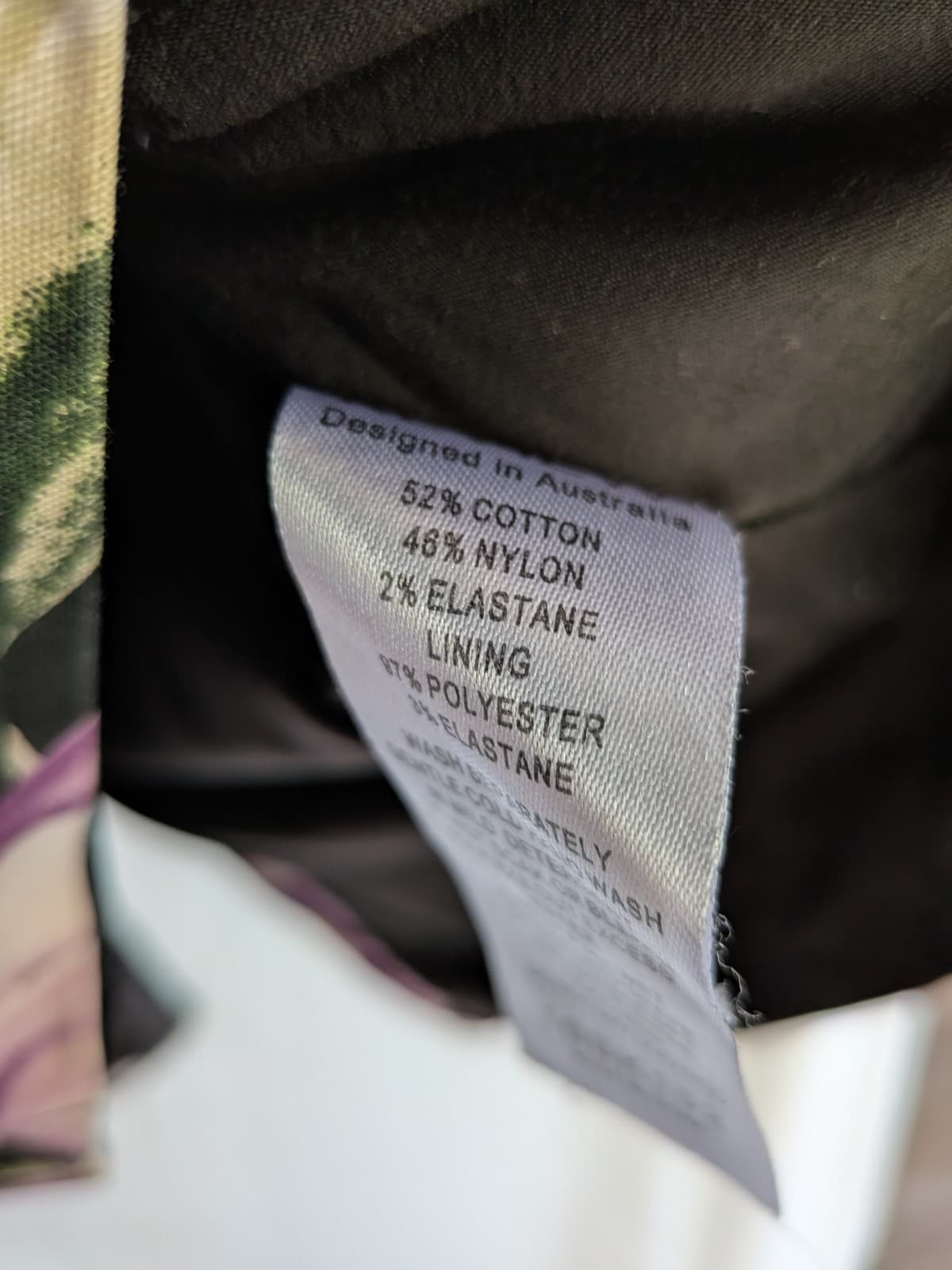 Review Pencil Skirt Size 10 Black Purple Floral Cotton Stretch Work Office — photo 5 of 9