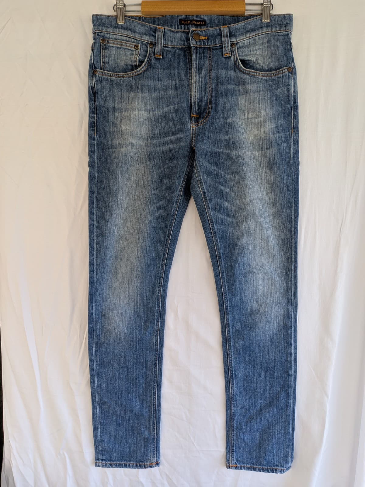 Nudie Jeans Co Slim Straight Jeans W32 L32 Blue Faded Denim Mens — photo 2 of 10