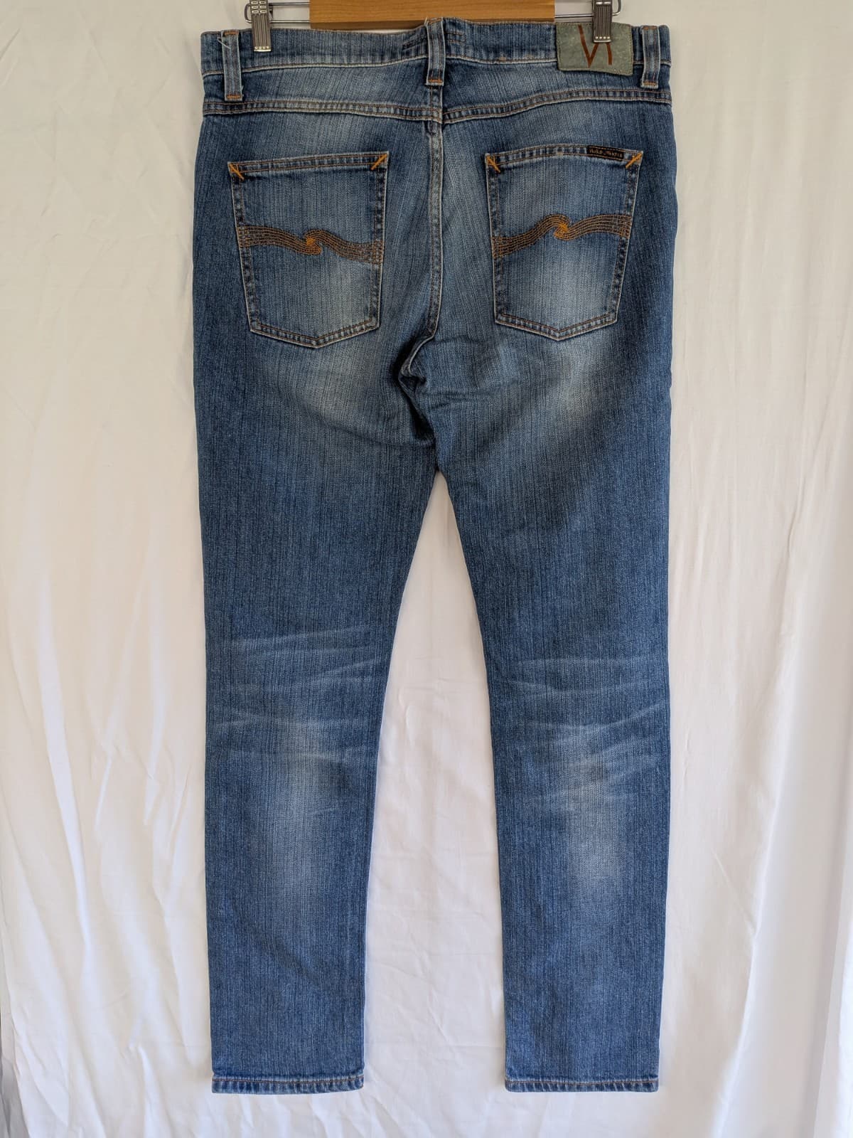 Nudie Jeans Co Slim Straight Jeans W32 L32 Blue Faded Denim Mens — photo 6 of 10