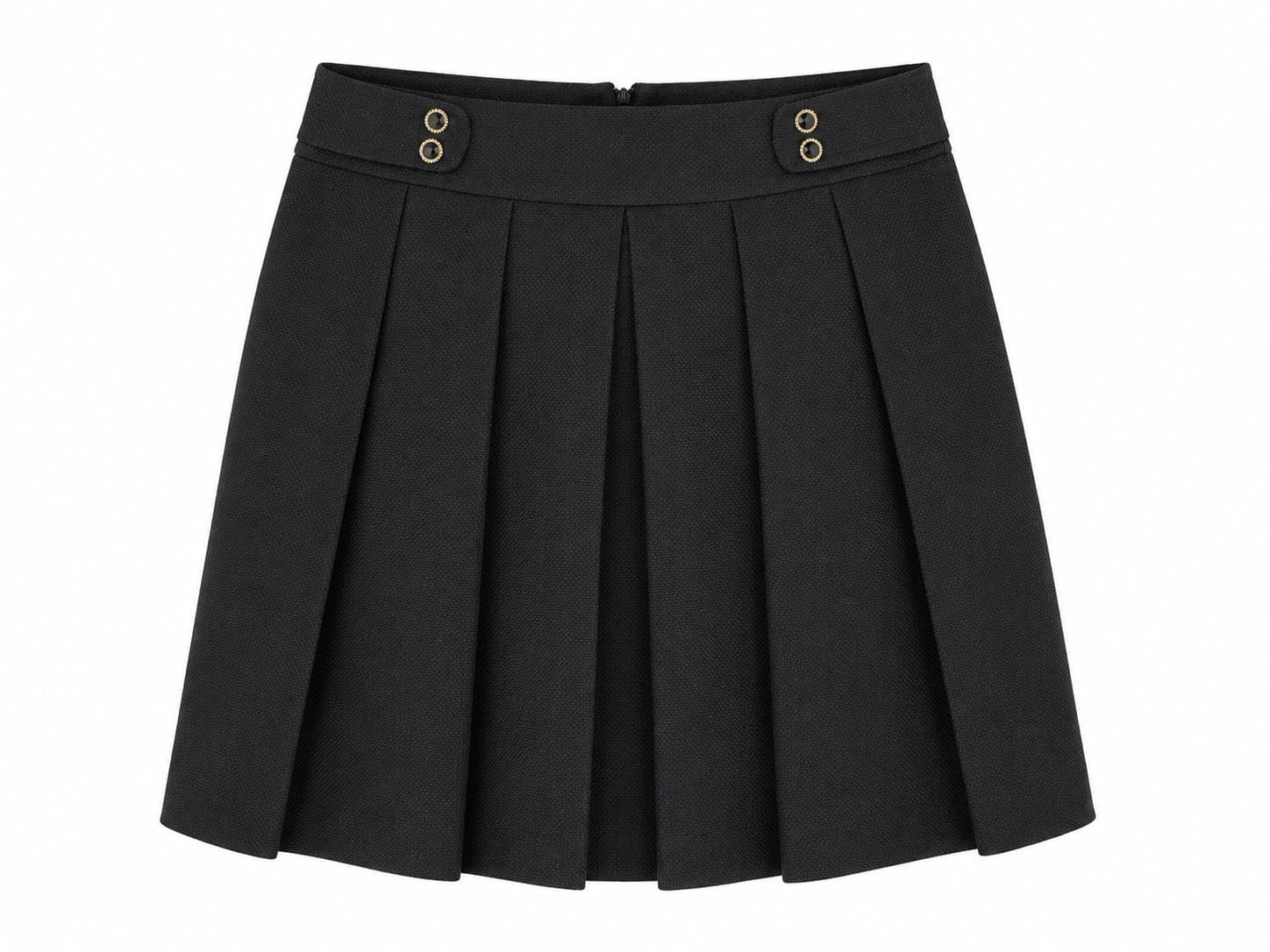 Review Textured Mini Skirt Size 12 Black A Line Corporate Party Preppy Chic — photo 2 of 7