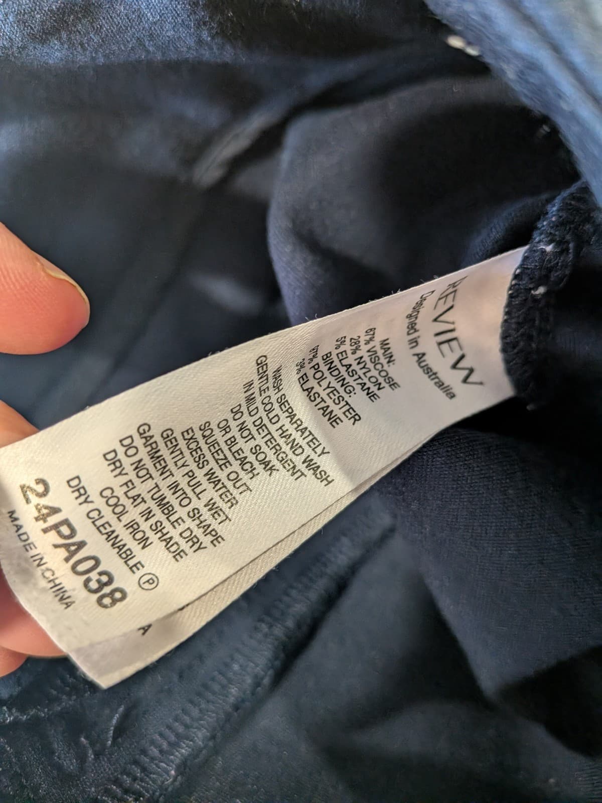 Review Women's Plus Size 18 Navy Stretch Cropped Career Work Pants Pockets — photo 10 of 10