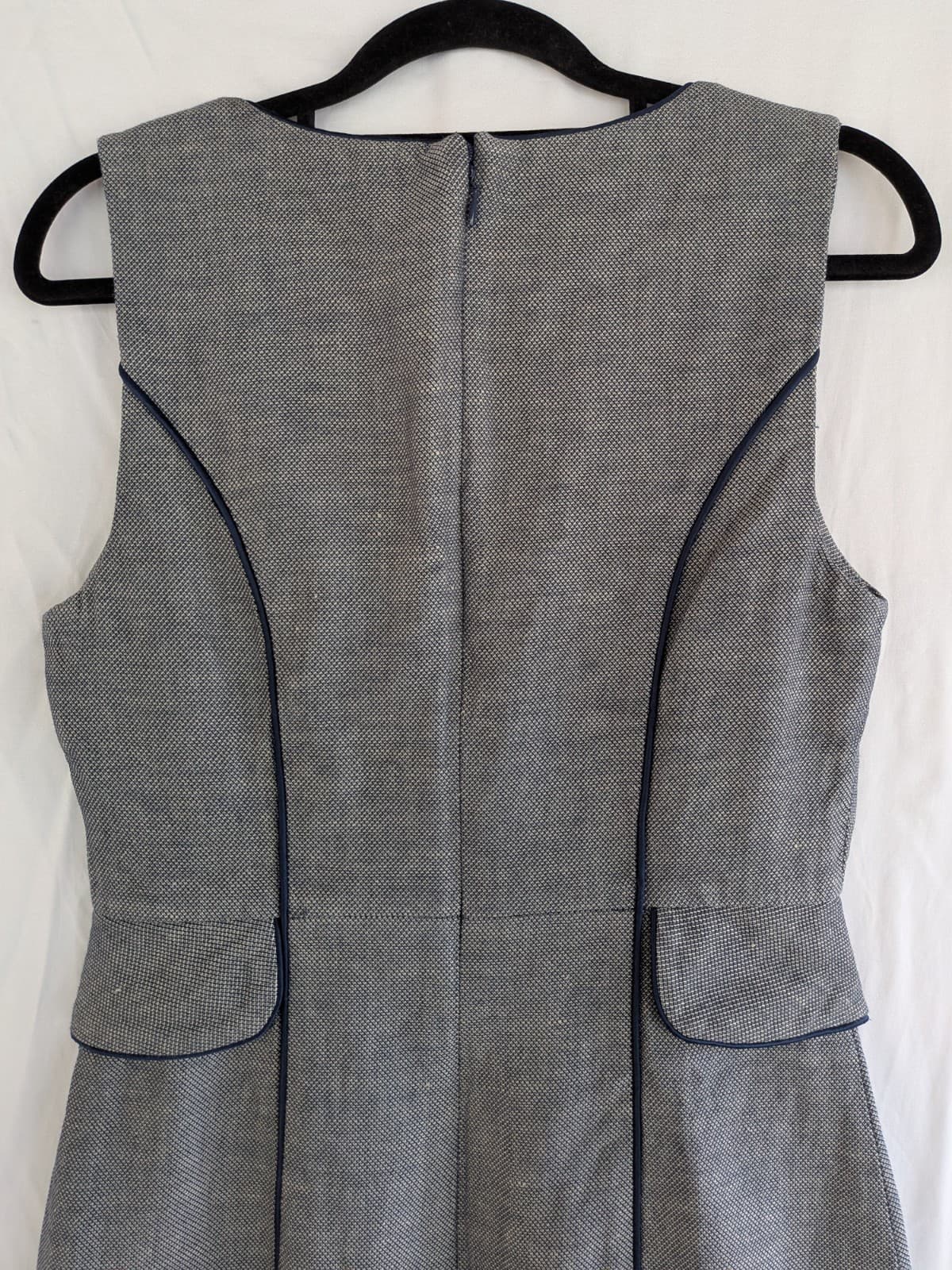 Portmans Dress Size 10 Grey Linen Blend Pencil Work Office Career Knee Length — photo 11 of 12