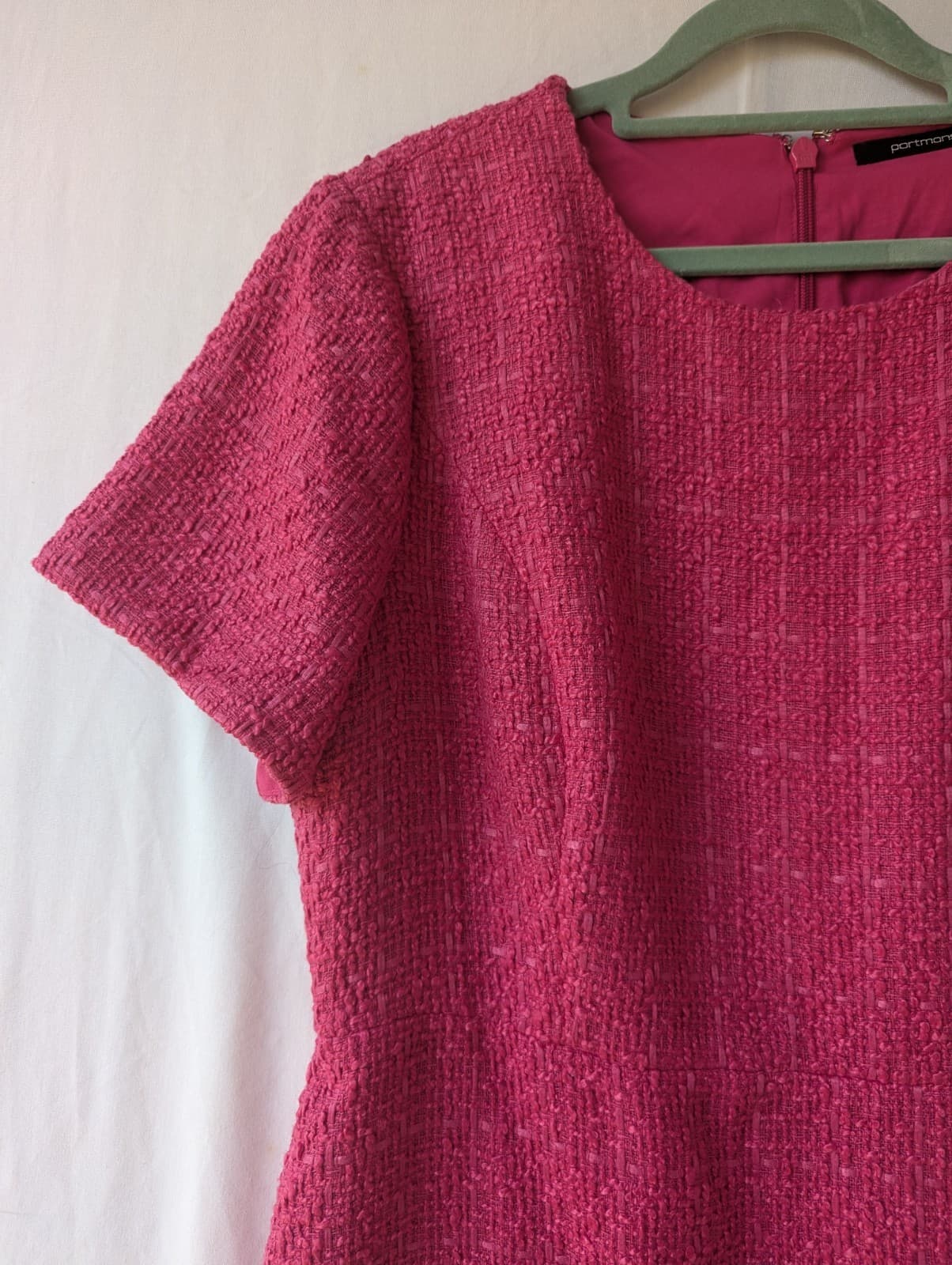 Portmans Dress Plus Size AUS 16 US 12 Pink Tweed Ruffle Hem Shift Cocktail — photo 5 of 11