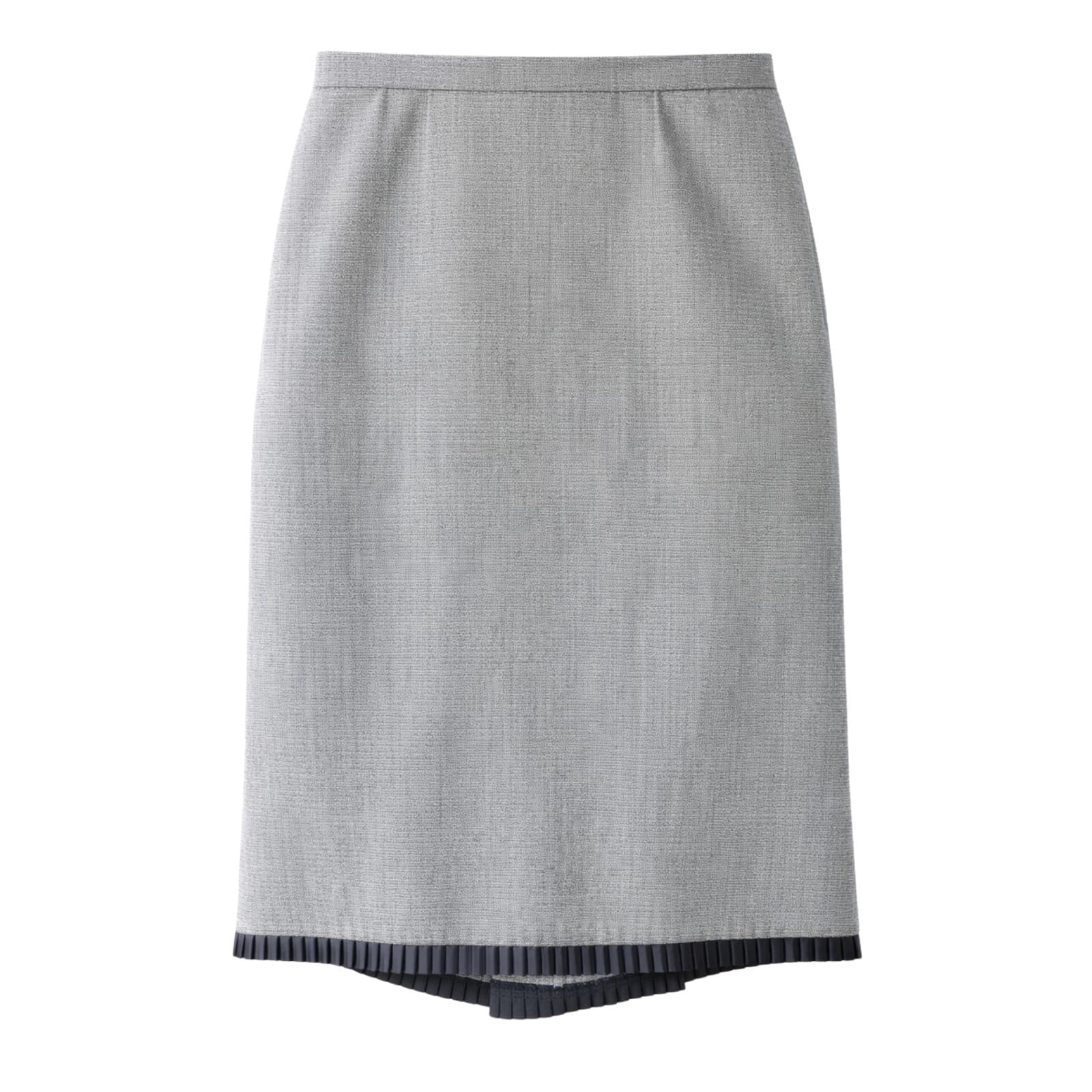 Review Skirt Size 10 Aus 6 Us Grey Pleated Hem Pencil Corporate Classic 2010s — photo 1 of 9