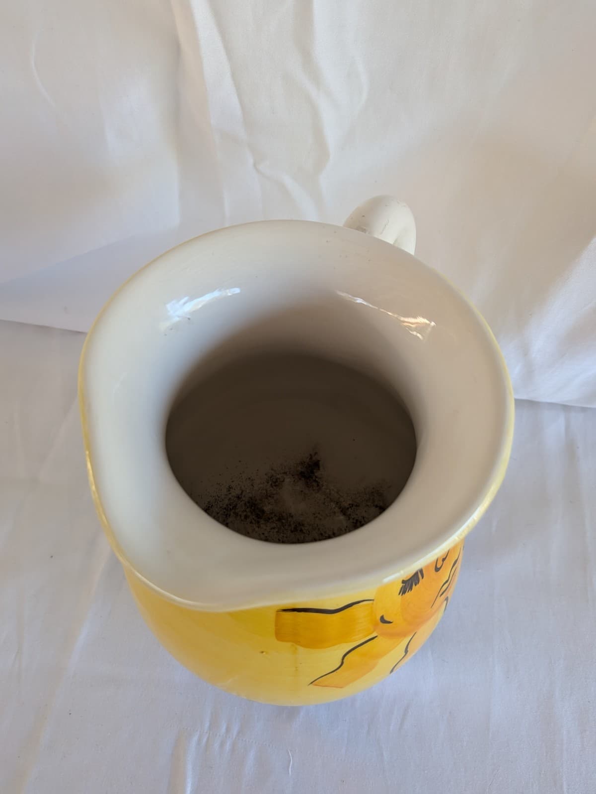 Italian Hand Painted Ceramic Jug Sun Motif Yellow Blue Country Kitchen Decor — photo 8 of 10