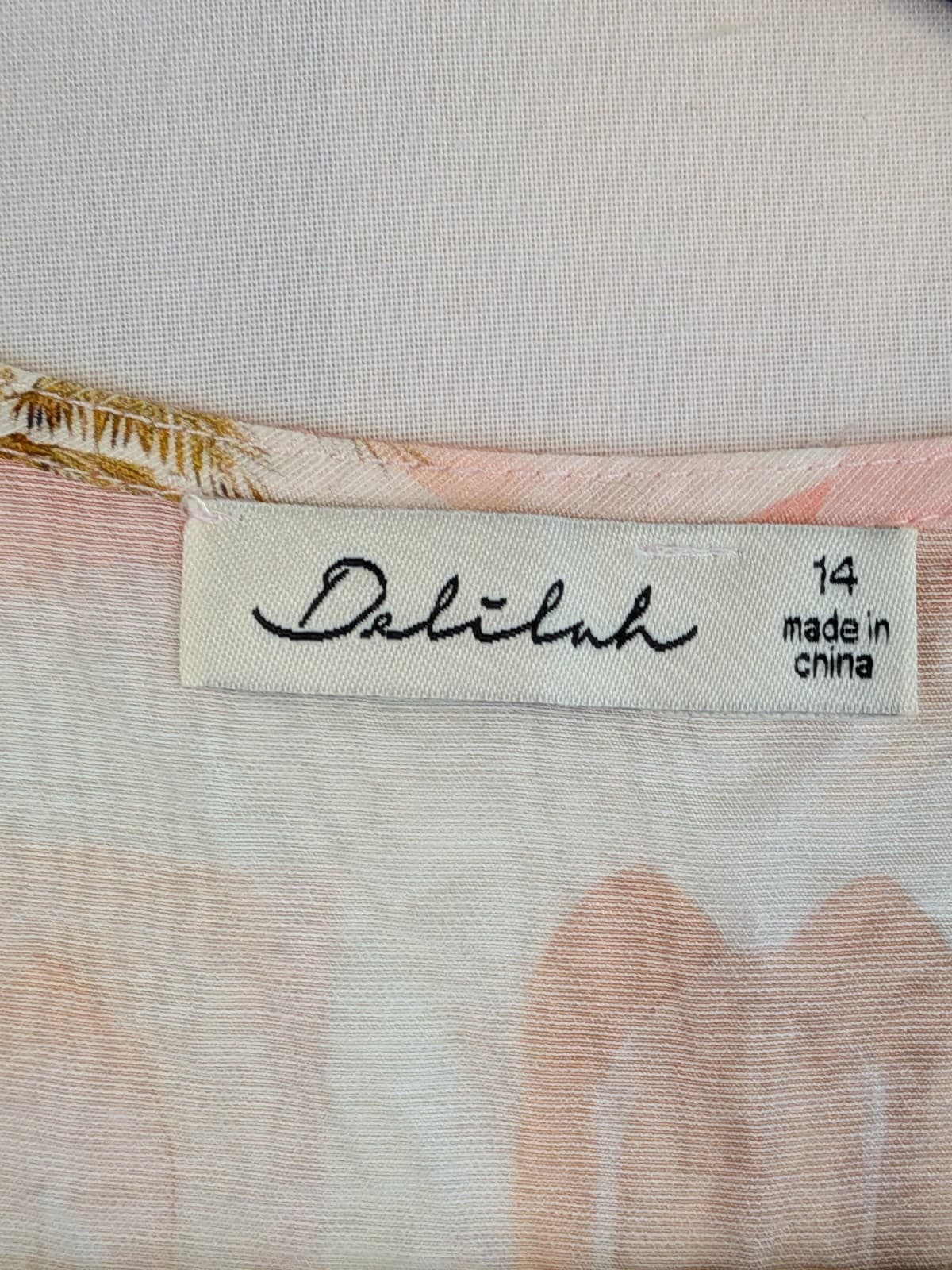 Delilah Dress Wrap AU 14 US 10 Short Sleeve Tie Waist Peach White Summer Beach — photo 6 of 10