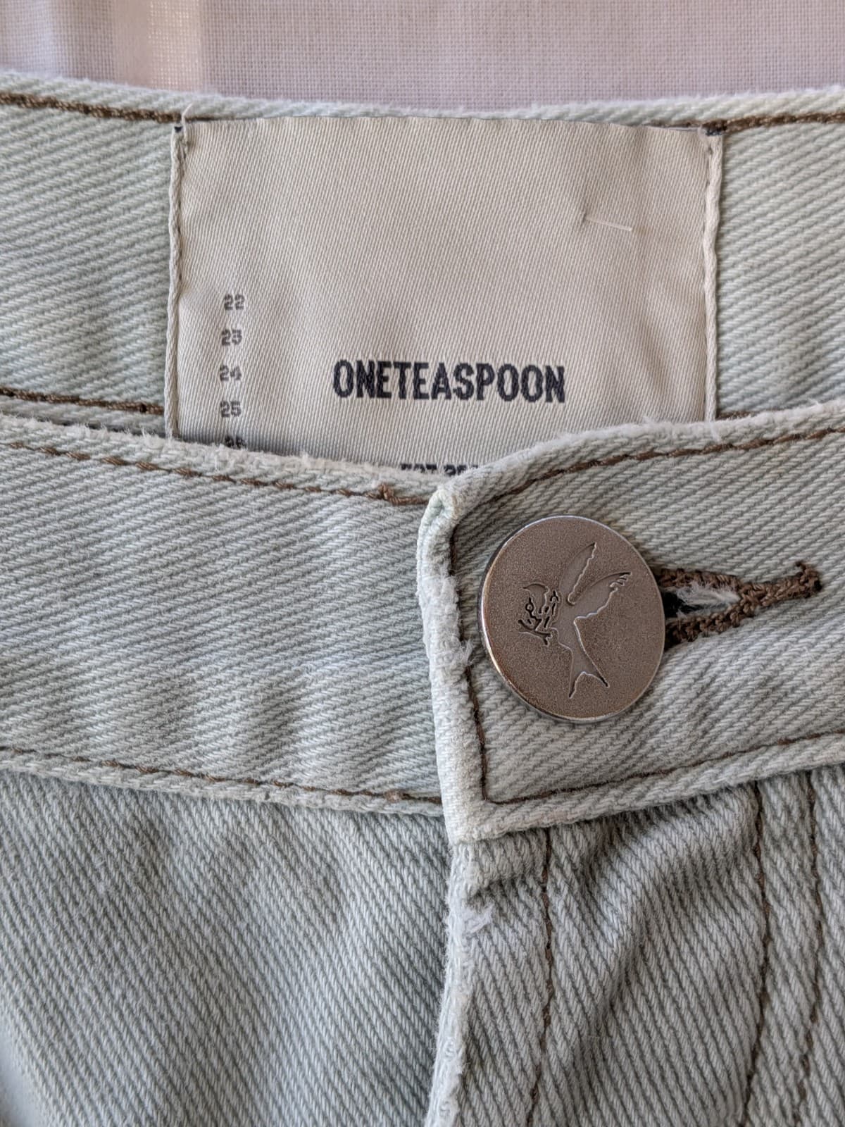 Oneteaspoon Denim Shorts Size Aus 12 Us 8 Light Sage Khaki Relaxed Fit Rolled — photo 3 of 12