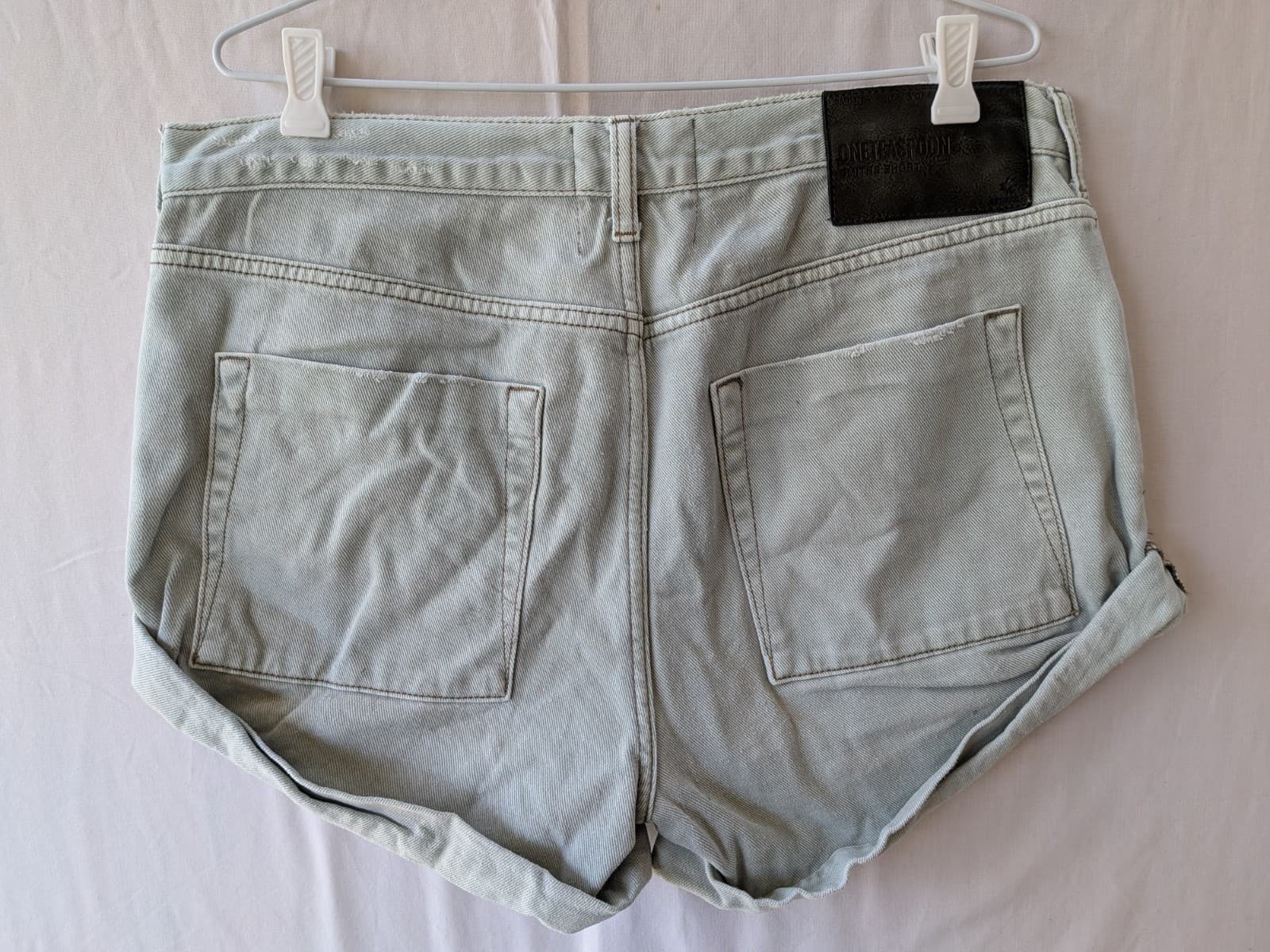 Oneteaspoon Denim Shorts Size Aus 12 Us 8 Light Sage Khaki Relaxed Fit Rolled — photo 7 of 12