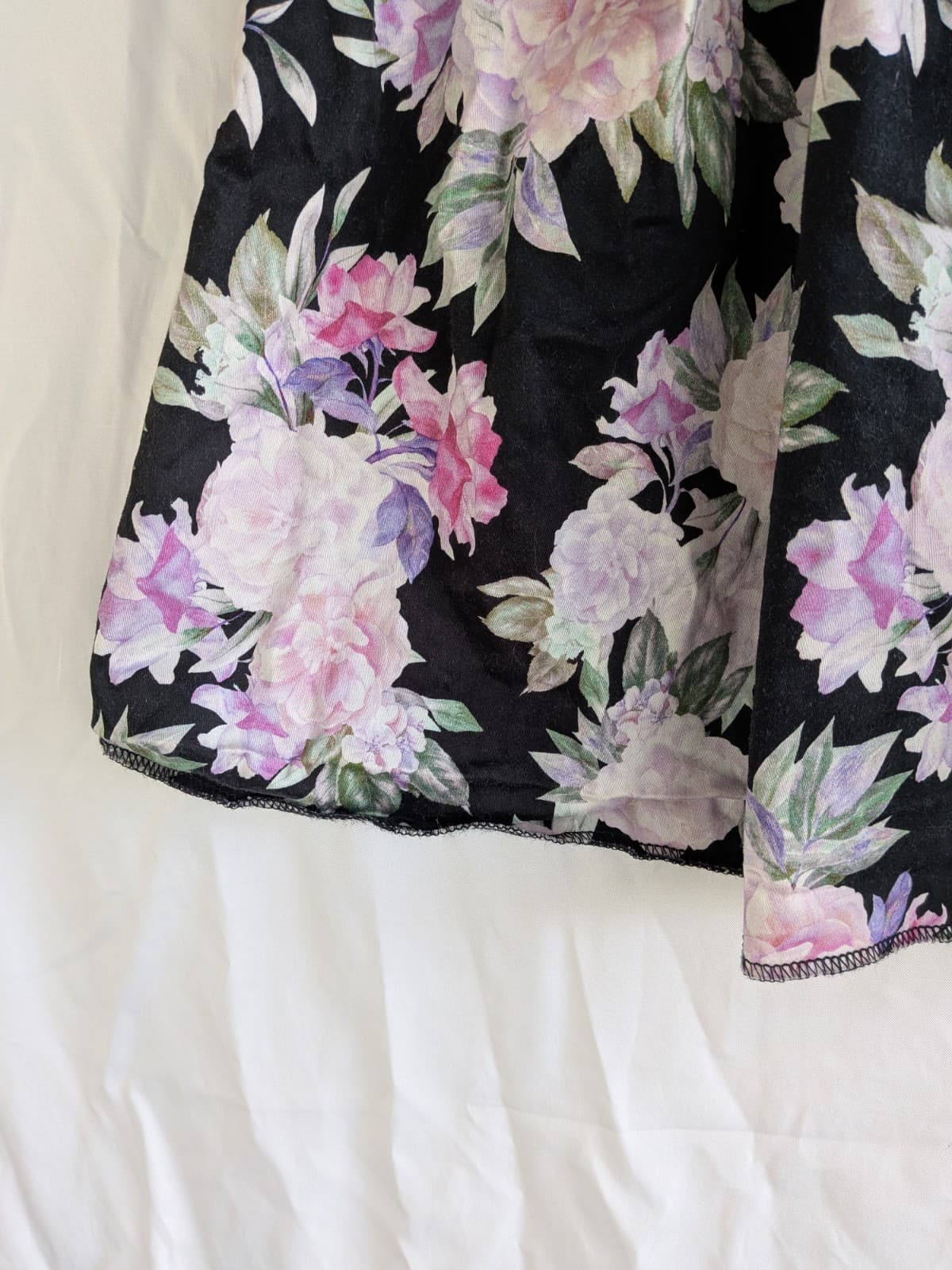 Portmans Dress Size 10 Black Floral A Line Fit Flare Midi Tea Garden Party — photo 10 of 10
