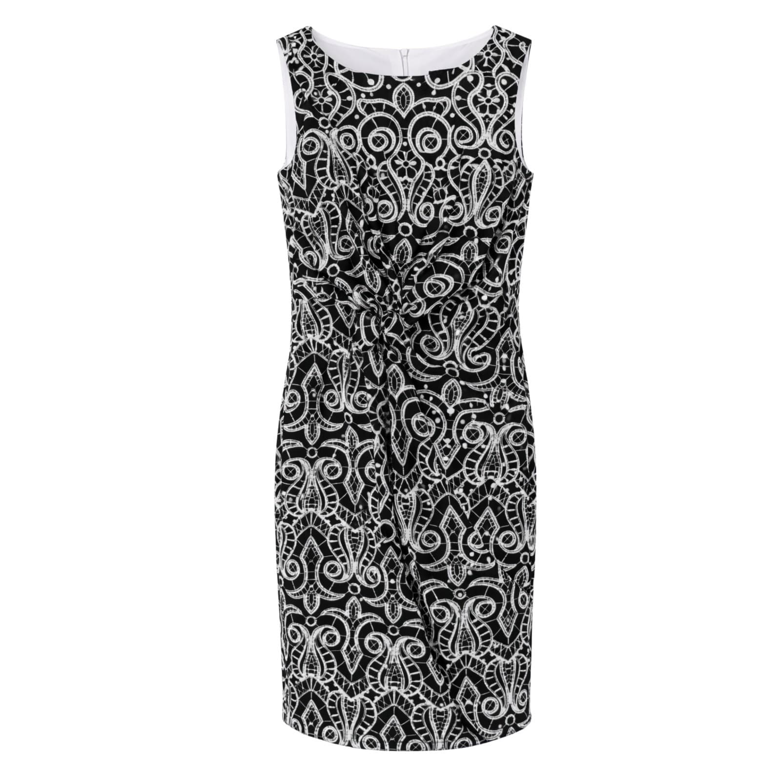 Frank Lyman Dress Size 12 Black White Sequin Pencil Sleeveless Occasion Evening — photo 1 of 11