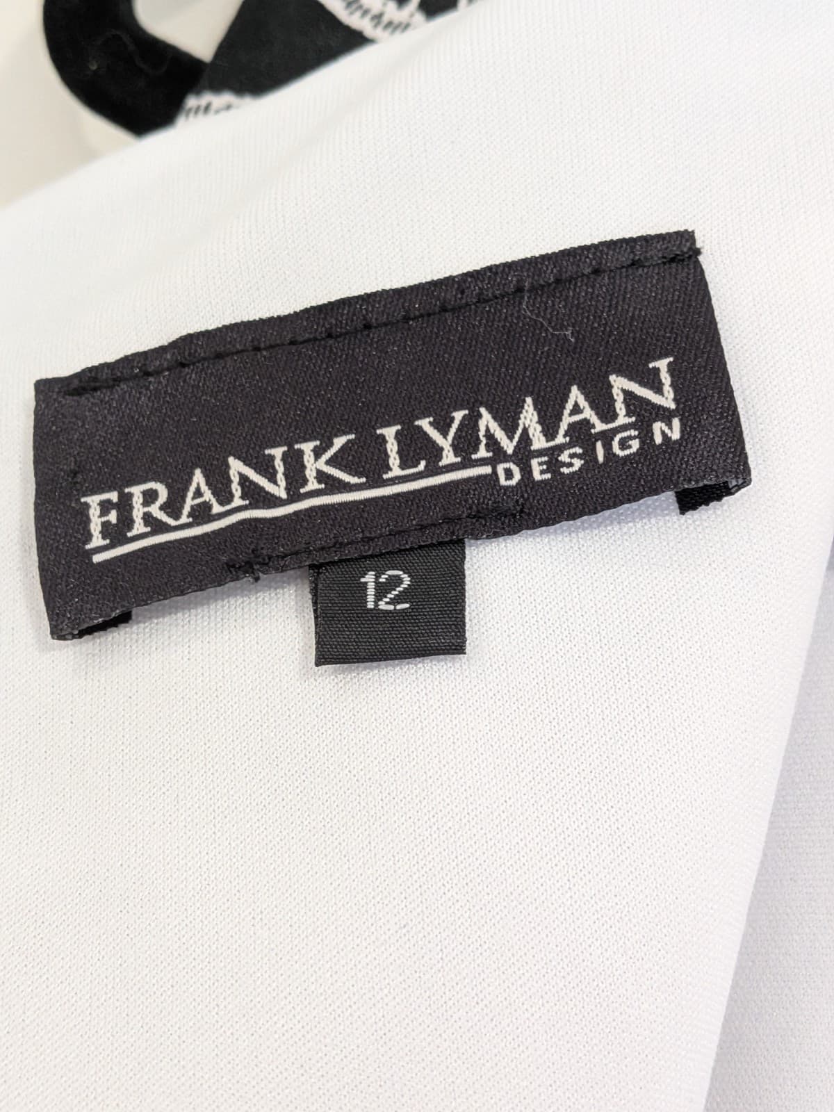 Frank Lyman Dress Size 12 Black White Sequin Pencil Sleeveless Occasion Evening — photo 11 of 11