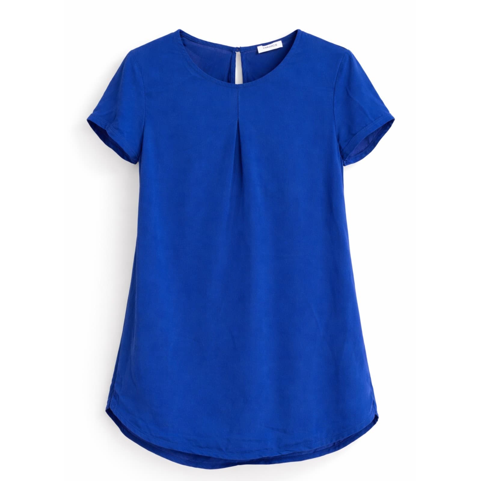 Marcs 100% Silk Blouse Blue Short Sleeve Corporate Office wear Size 8 — photo 1 of 7