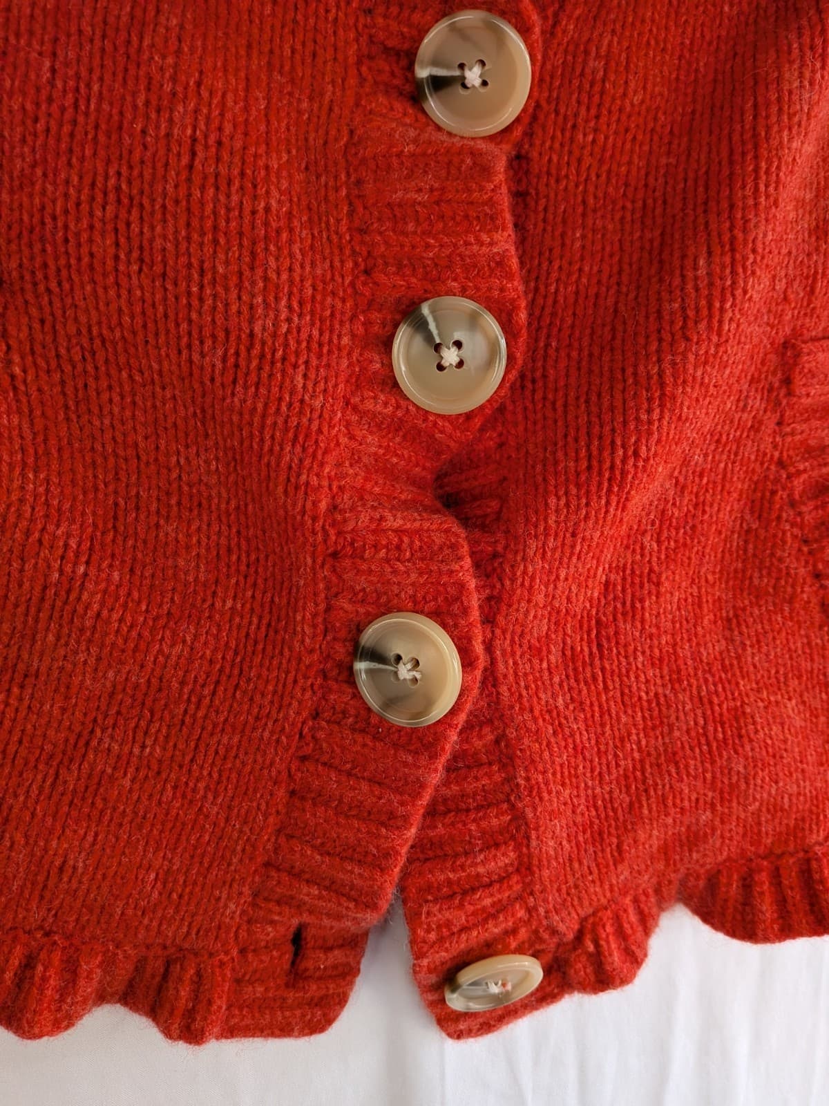 Country Road Kids Size 9 Orange Wool Knit Cape Cardigan Poncho Jacket — photo 3 of 8