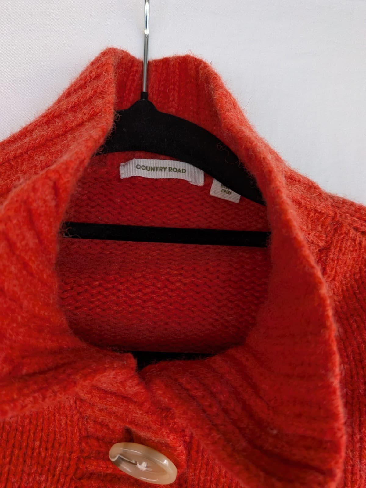 Country Road Kids Size 9 Orange Wool Knit Cape Cardigan Poncho Jacket — photo 5 of 8