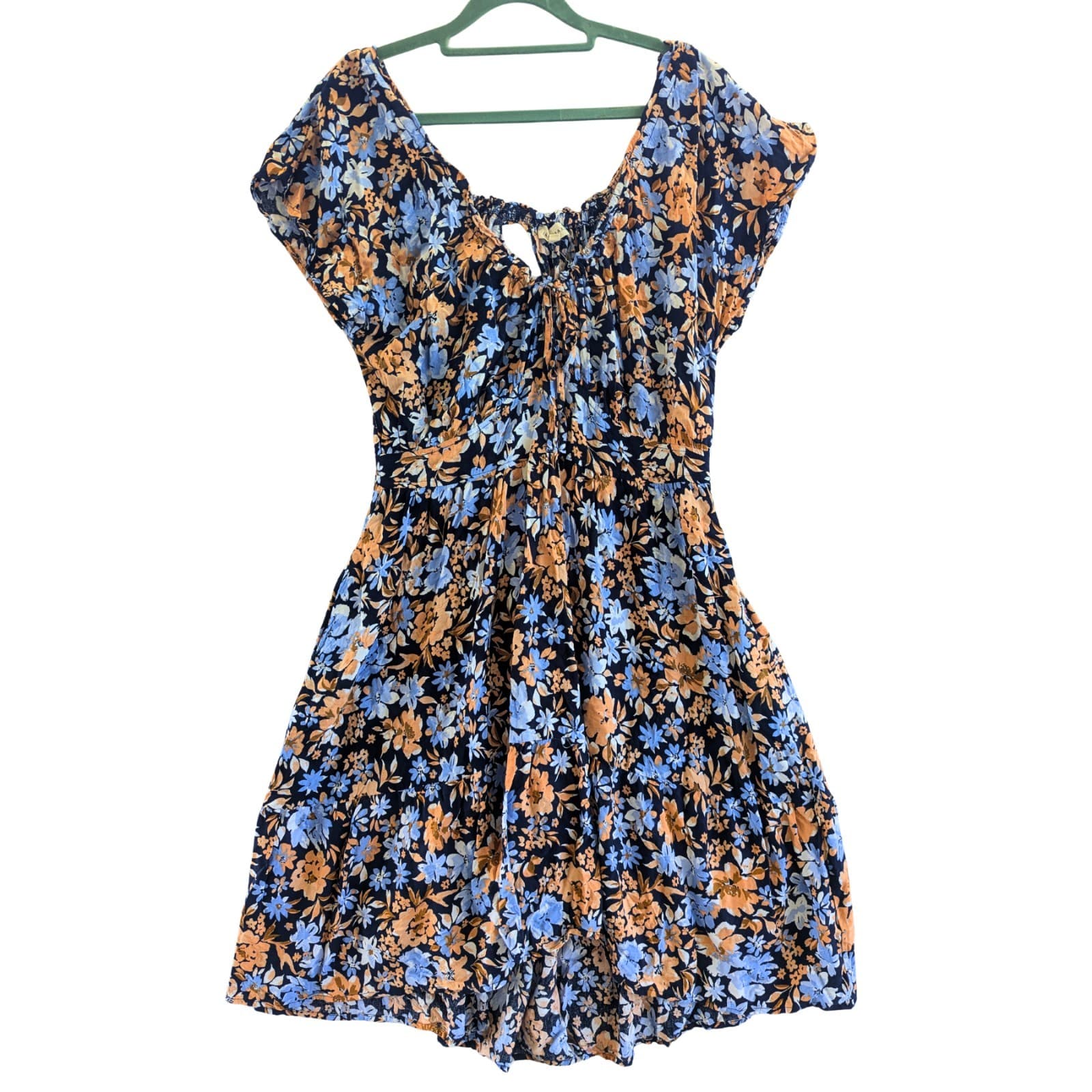 Iris Maxi Boho Floral Dress Navy Summer Beach Casual Plus Size Aus 16 Us 12 — photo 2 of 13