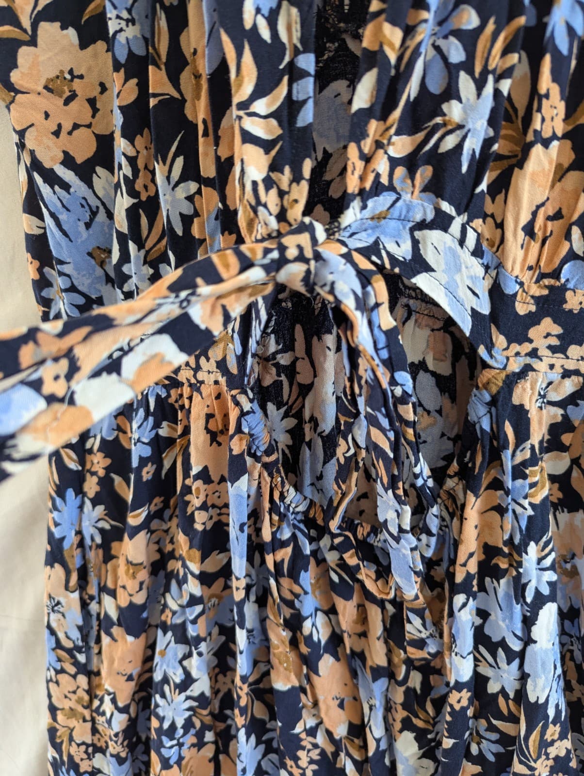 Iris Maxi Boho Floral Dress Navy Summer Beach Casual Plus Size Aus 16 Us 12 — photo 11 of 13