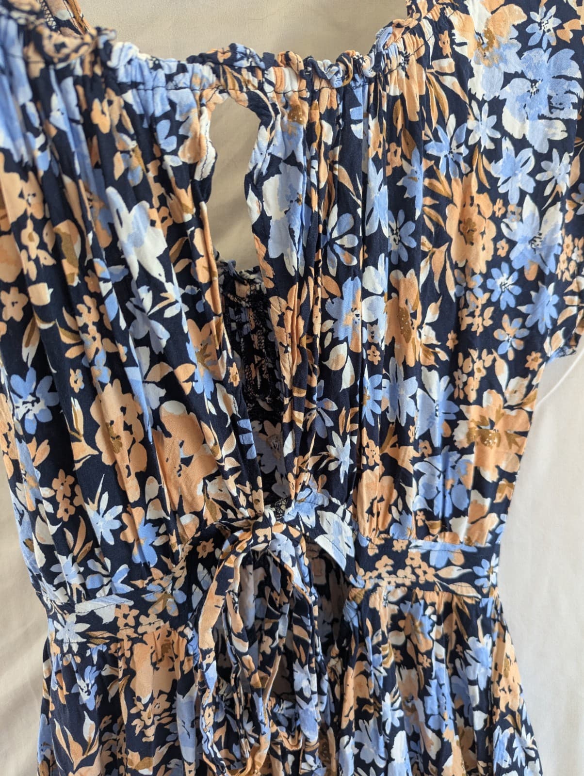 Iris Maxi Boho Floral Dress Navy Summer Beach Casual Plus Size Aus 16 Us 12 — photo 12 of 13