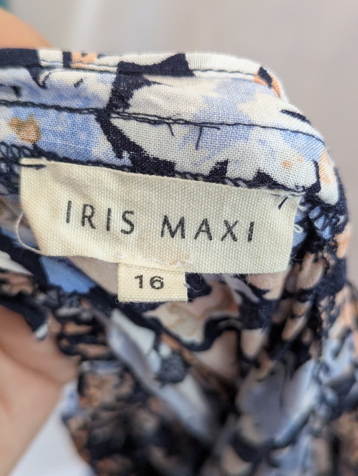 Iris Maxi Boho Floral Dress Navy Summer Beach Casual Plus Size Aus 16 Us 12 — photo 13 of 13