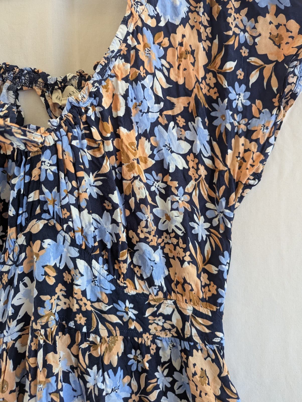 Iris Maxi Boho Floral Dress Navy Summer Beach Casual Plus Size Aus 16 Us 12 — photo 8 of 13
