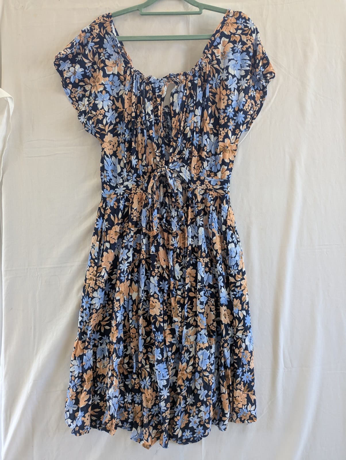 Iris Maxi Boho Floral Dress Navy Summer Beach Casual Plus Size Aus 16 Us 12 — photo 9 of 13
