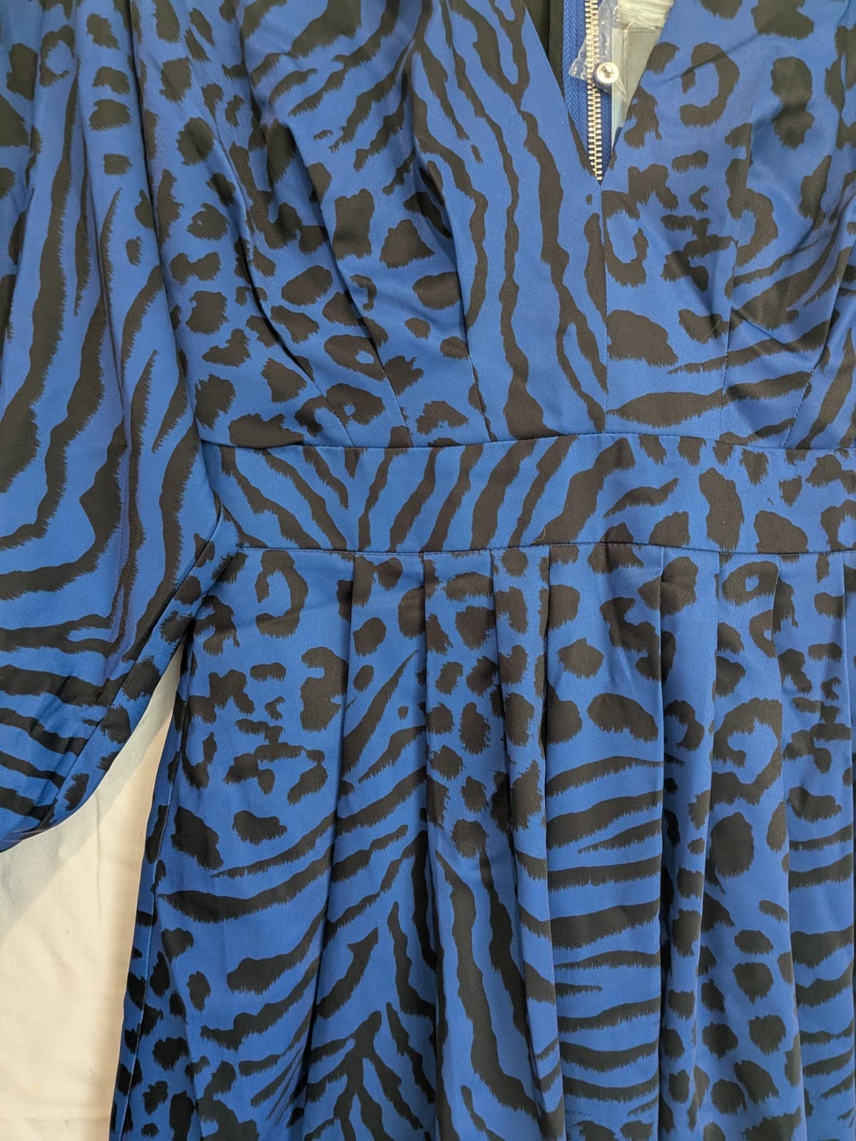 Mossman Wild Thoughts Dress Blue Black Animal Print Party Mini Size 10 — photo 4 of 9