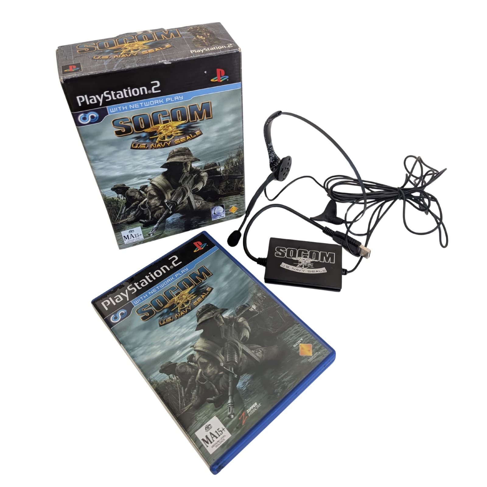 Socom US Navy Seals PS2 Box Set Game Including Headset With Network Play