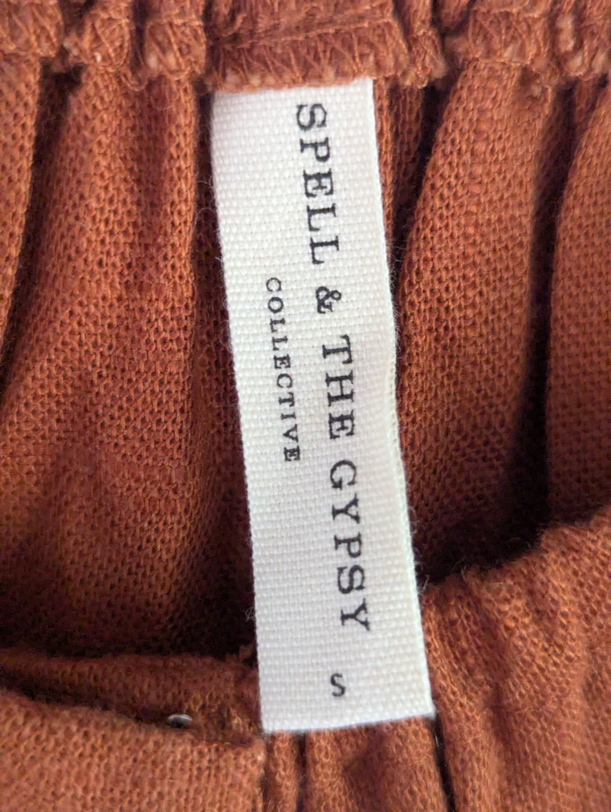 Spell & The Gypsy Rani Mini Dress Brown Linen Size Small Boho Festival Party — photo 7 of 9