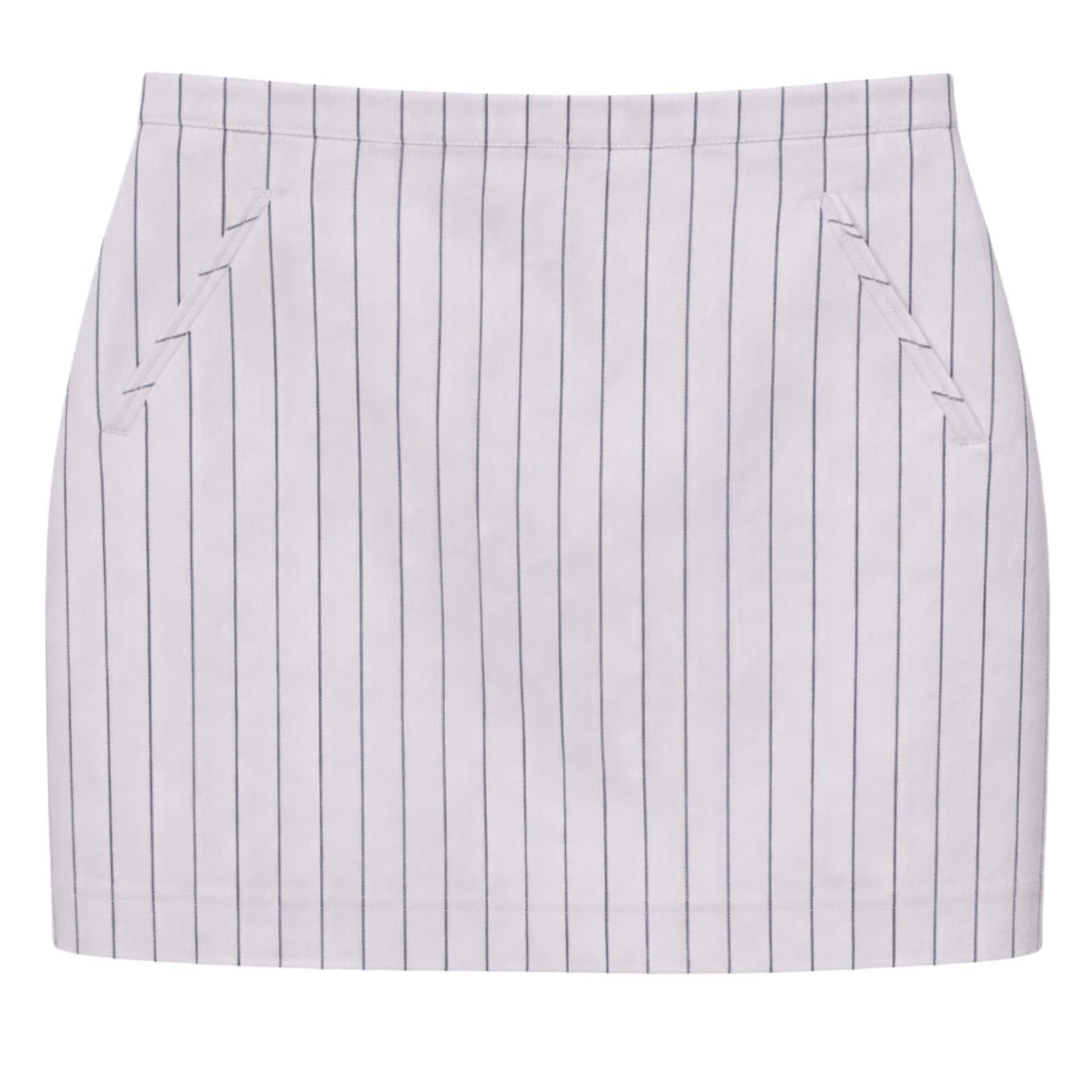 Witchery Skirt White Pinstripe Cotton Mini Pocket Casual Size Aus 10 Us 6 — photo 1 of 6