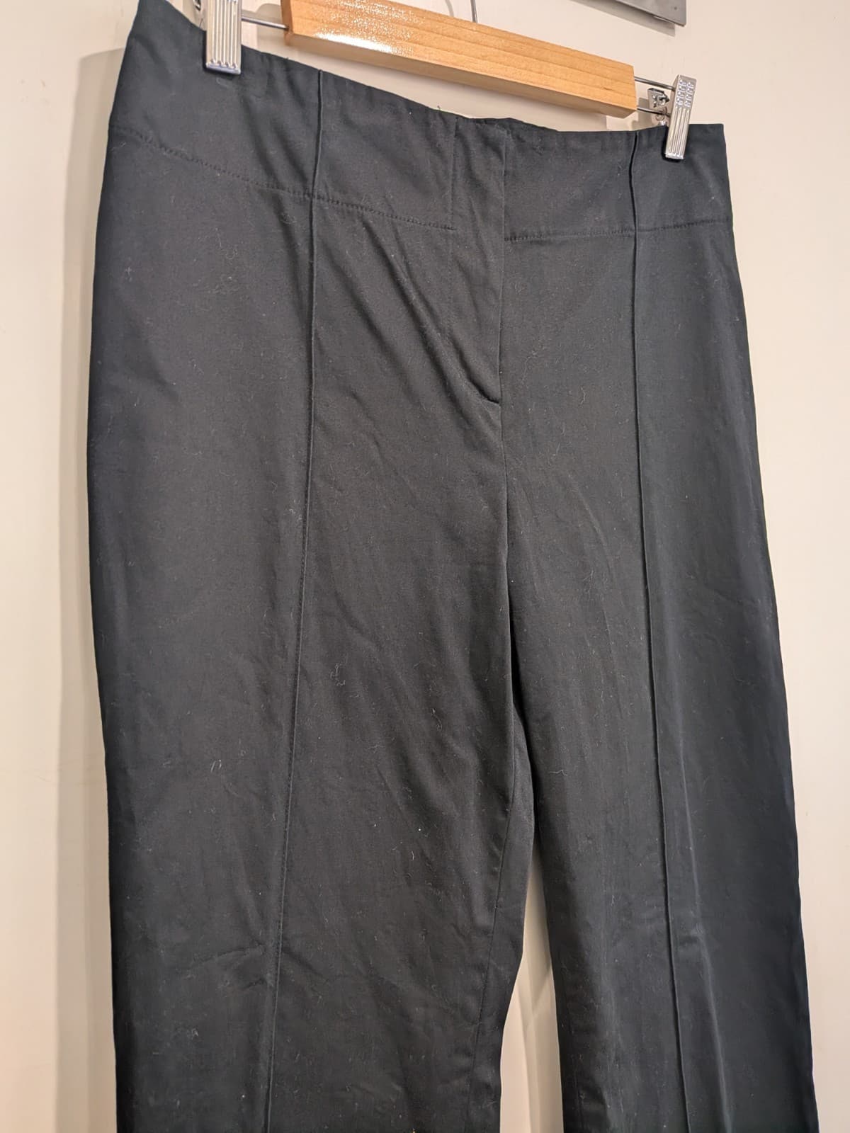 Carla Zampatti Black Bootleg Pants Size 10 Cotton Stretch High Rise Career Work — photo 4 of 9