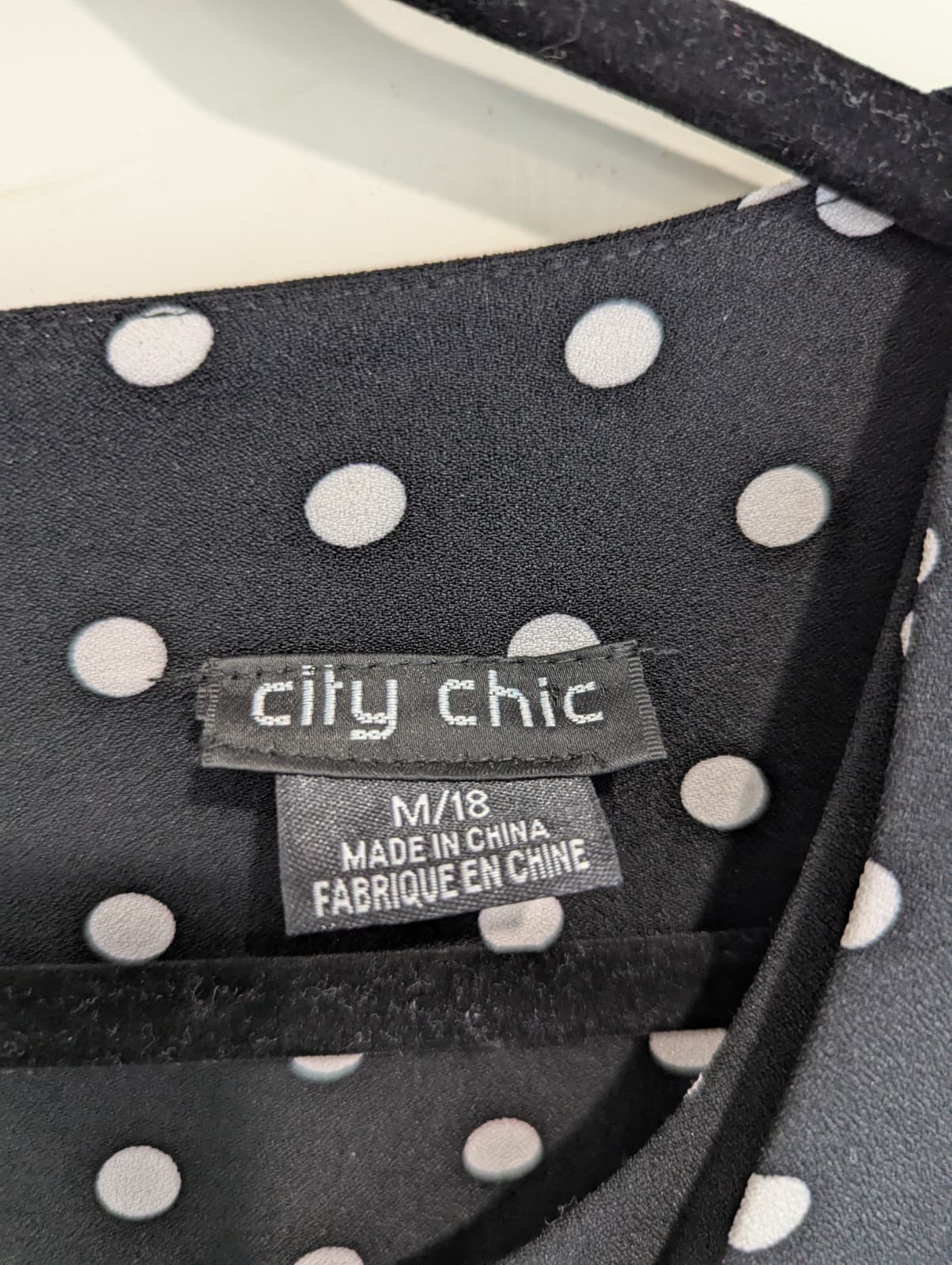 City Chic Dress Navy Polka Dot Belted Fit Flare Plus Size Aus 18 US 14 Curve — photo 5 of 6